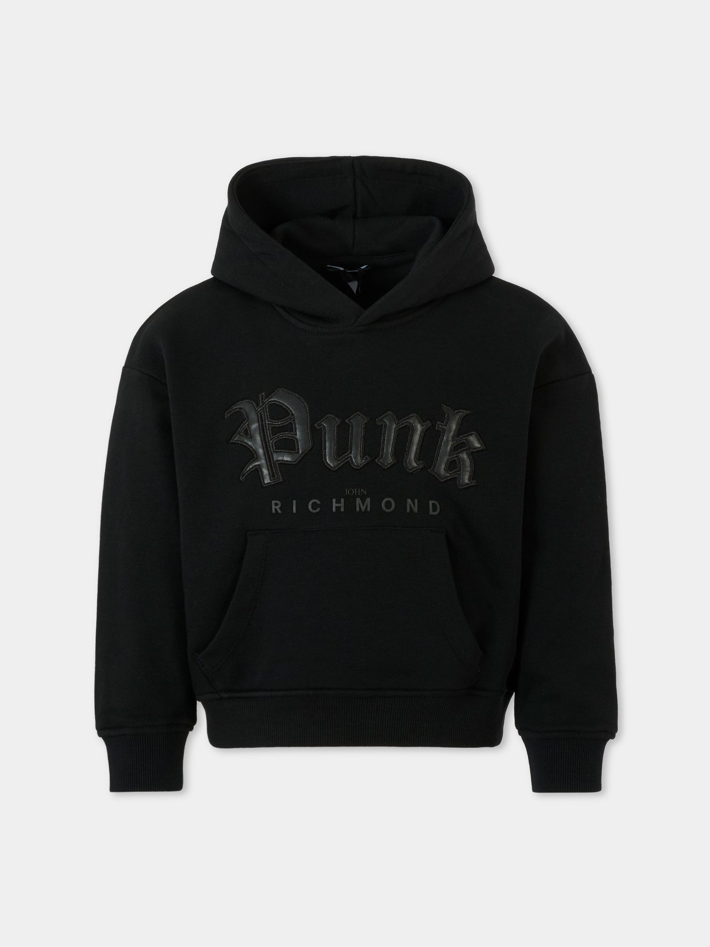 Felpa nera per bambini con scritta,Richmond,RBA25021FE BLACK