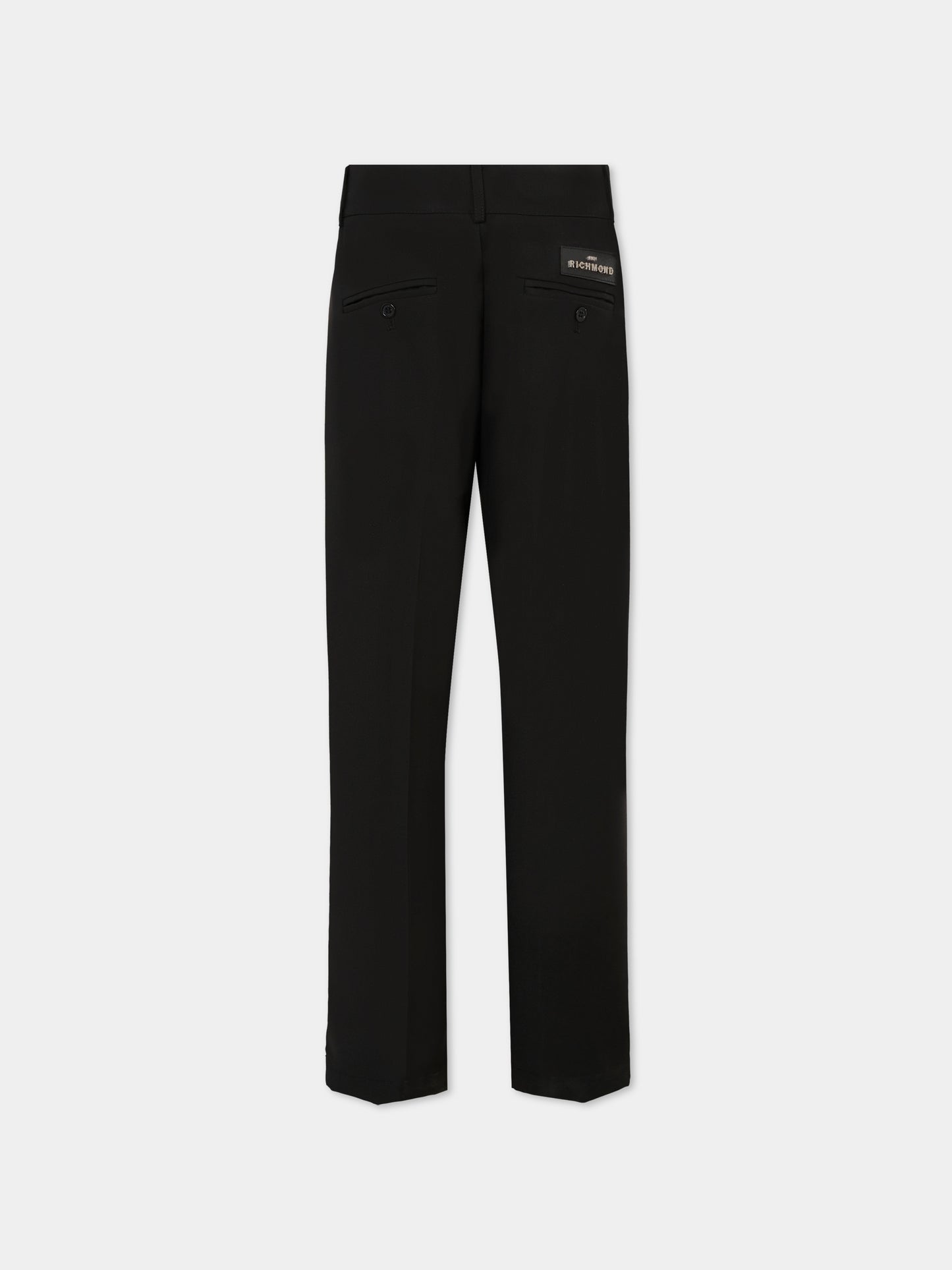 Pantaloni neri per bambino con patch logato,Richmond,RBA25132PA BLACK