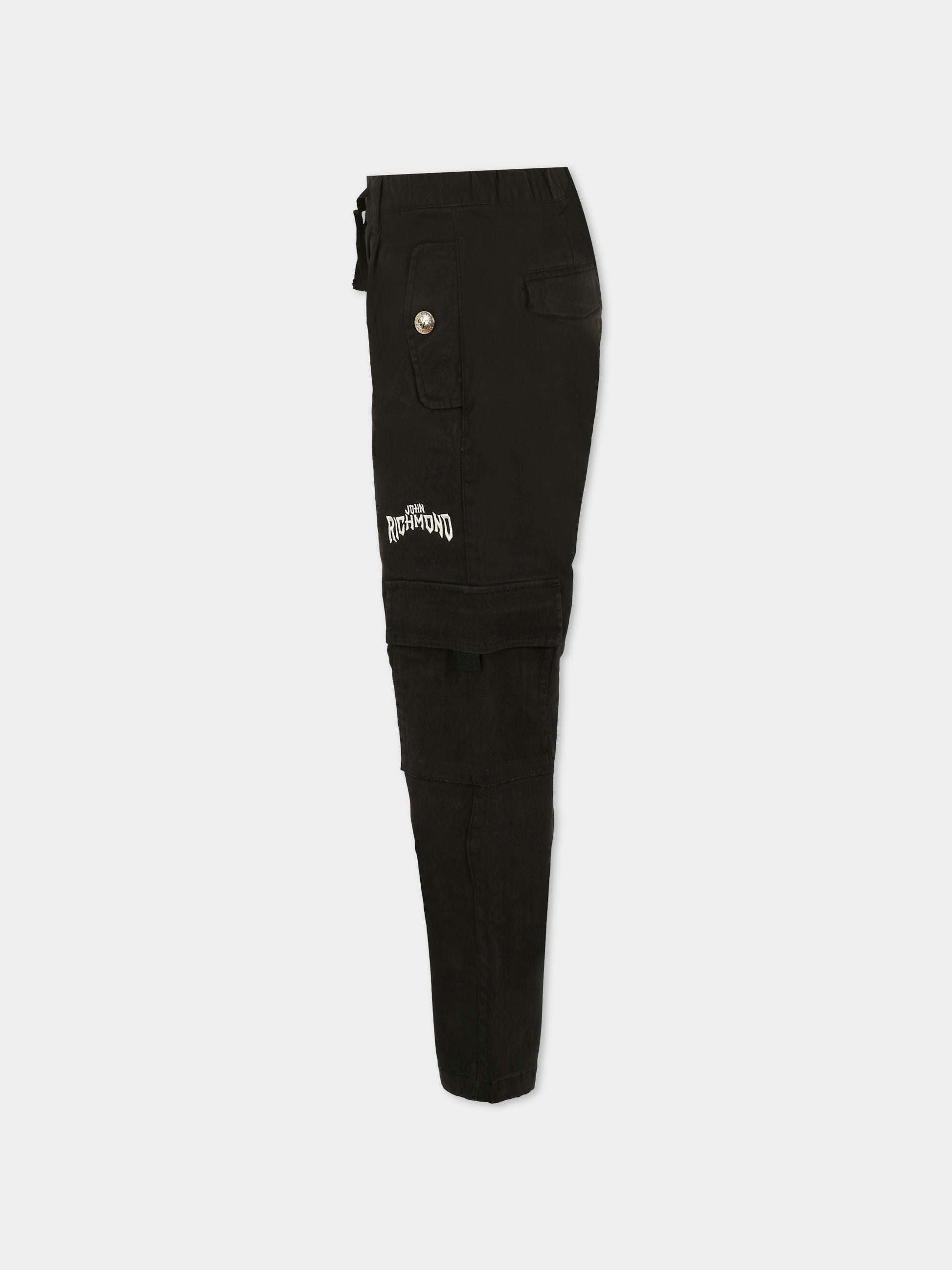 Pantaloni neri per bambino con logo,Richmond,RBA25244PA BLACK
