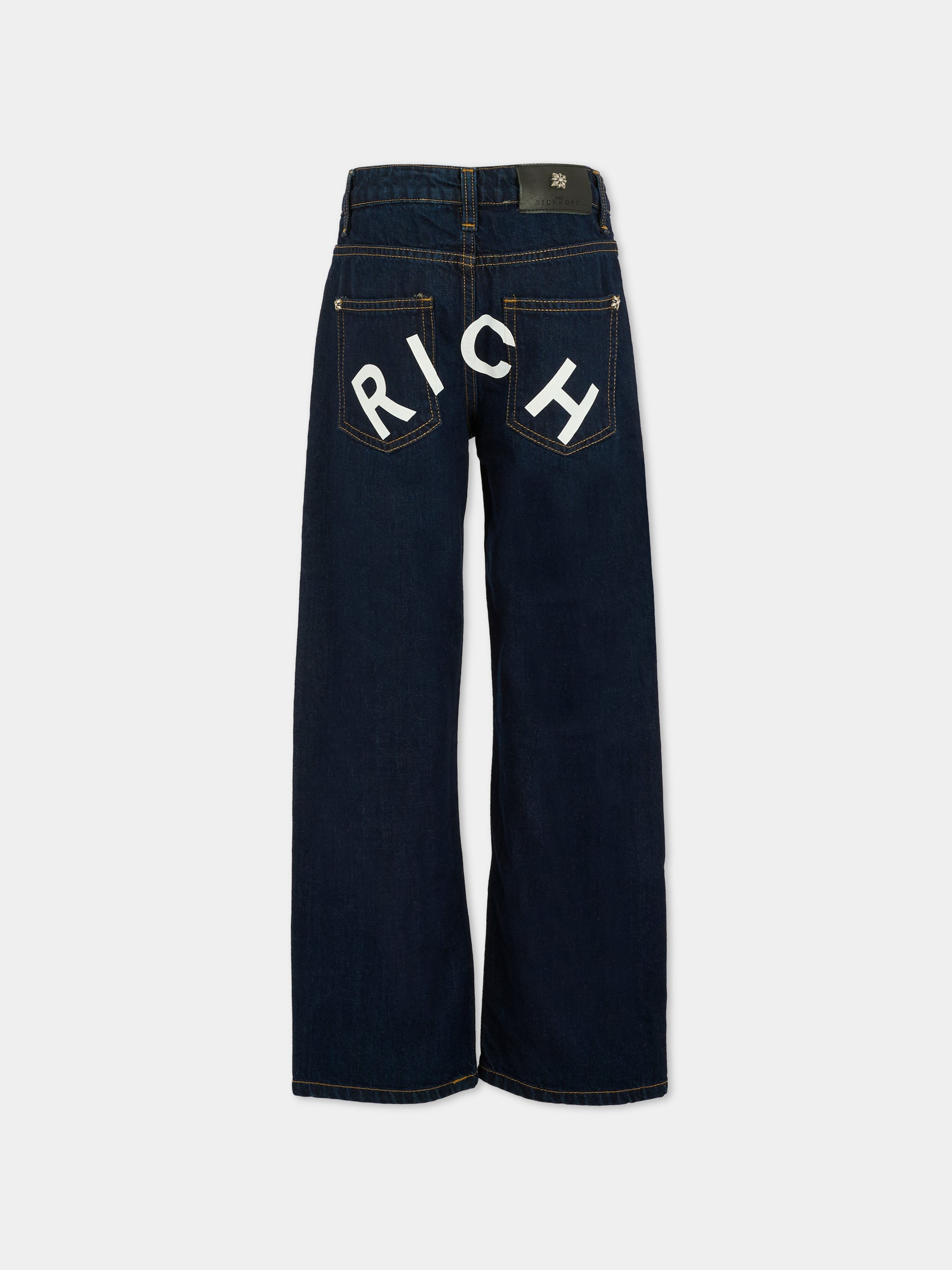 Jeans denim per bambino con logo,Richmond,RBA25226JE DENIM BLUE MEDIUM