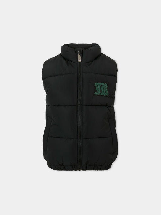 Gilet nero per bambino con logo,Richmond,RBA25013PI BLACK
