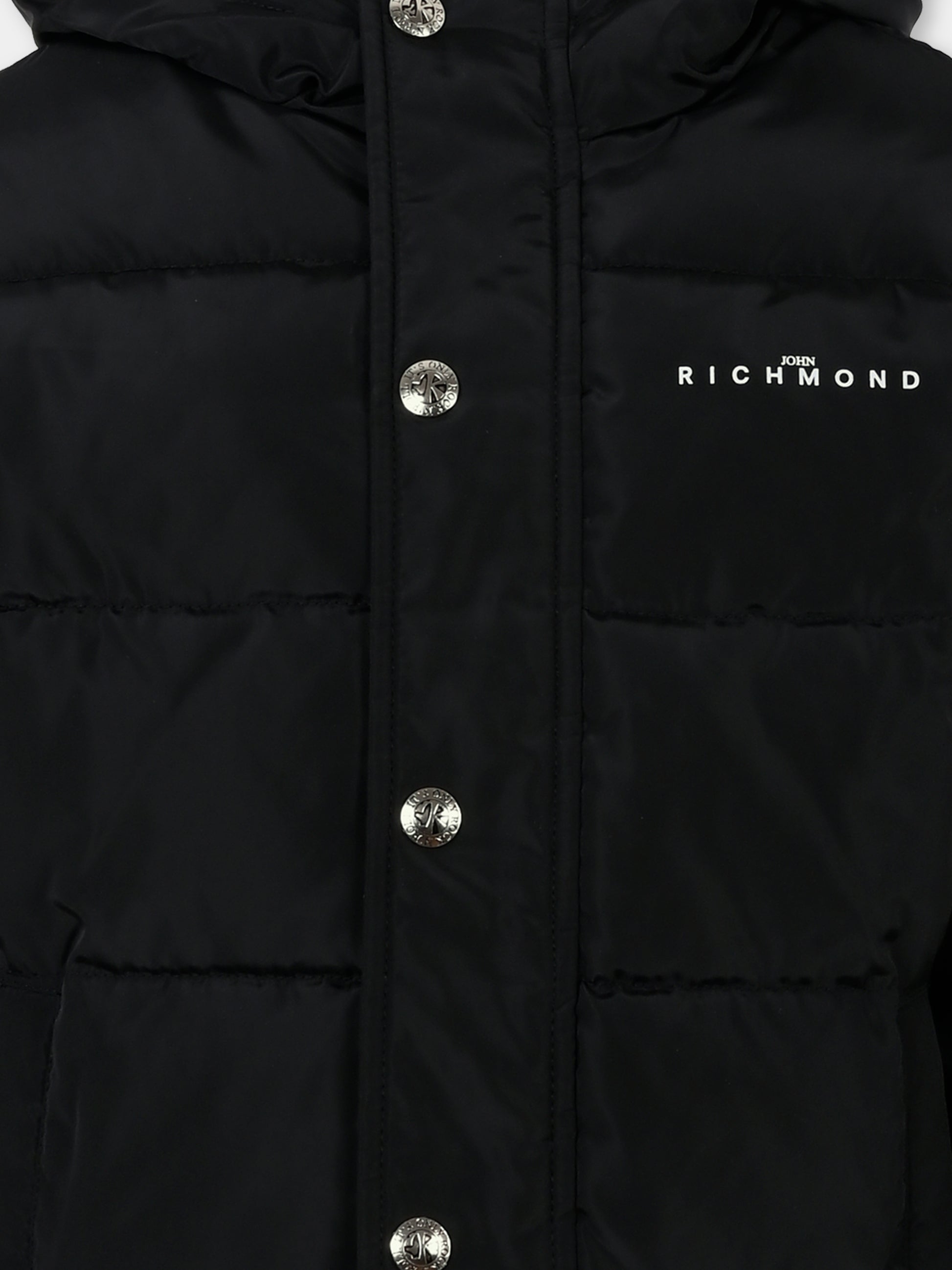Piumino nero per bambino con logo,Richmond,RBA25233PI BLACK