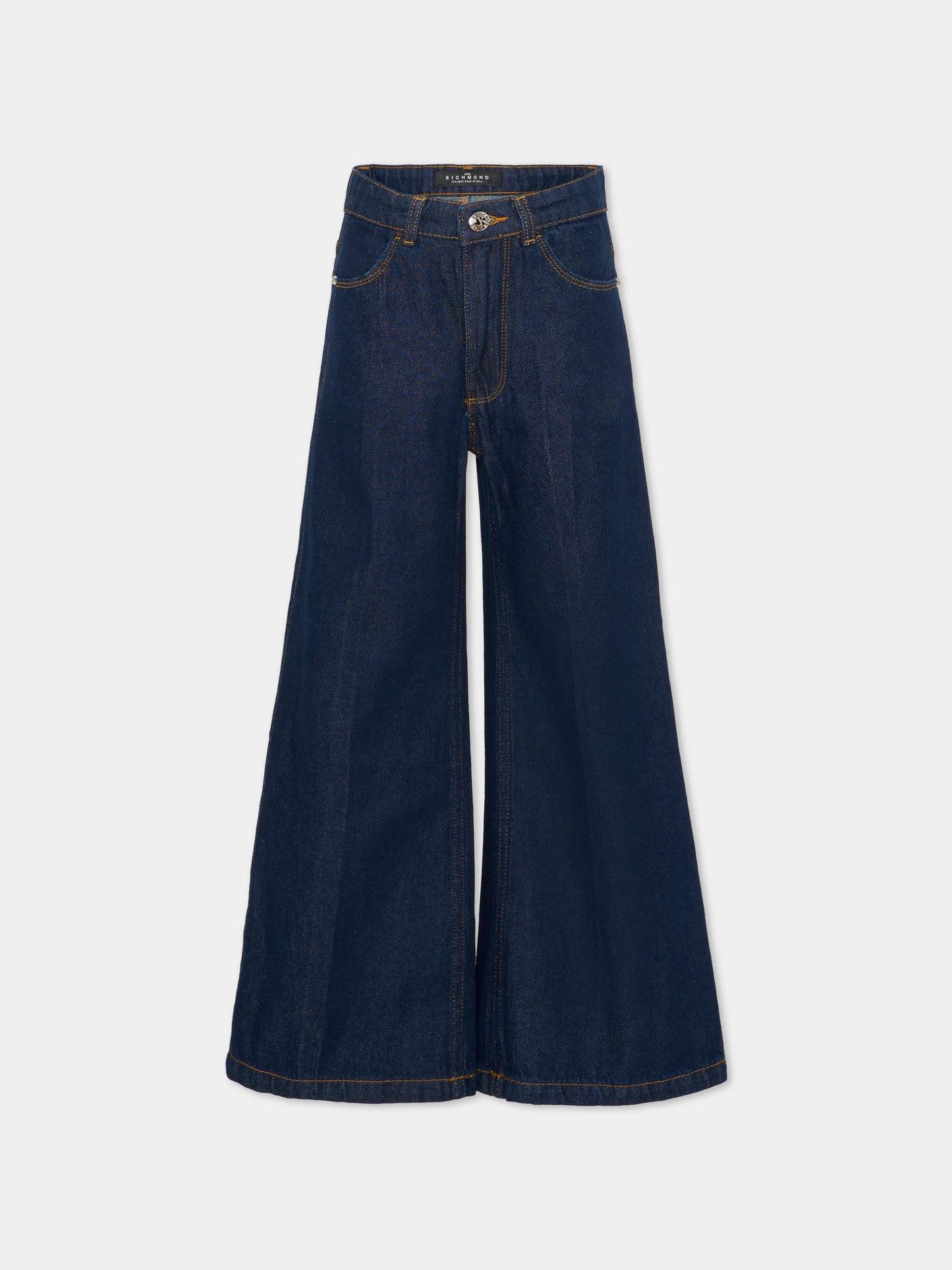 Jeans denim per bambina con logo,Richmond,RGA25021JE DENIM BLUE DARK