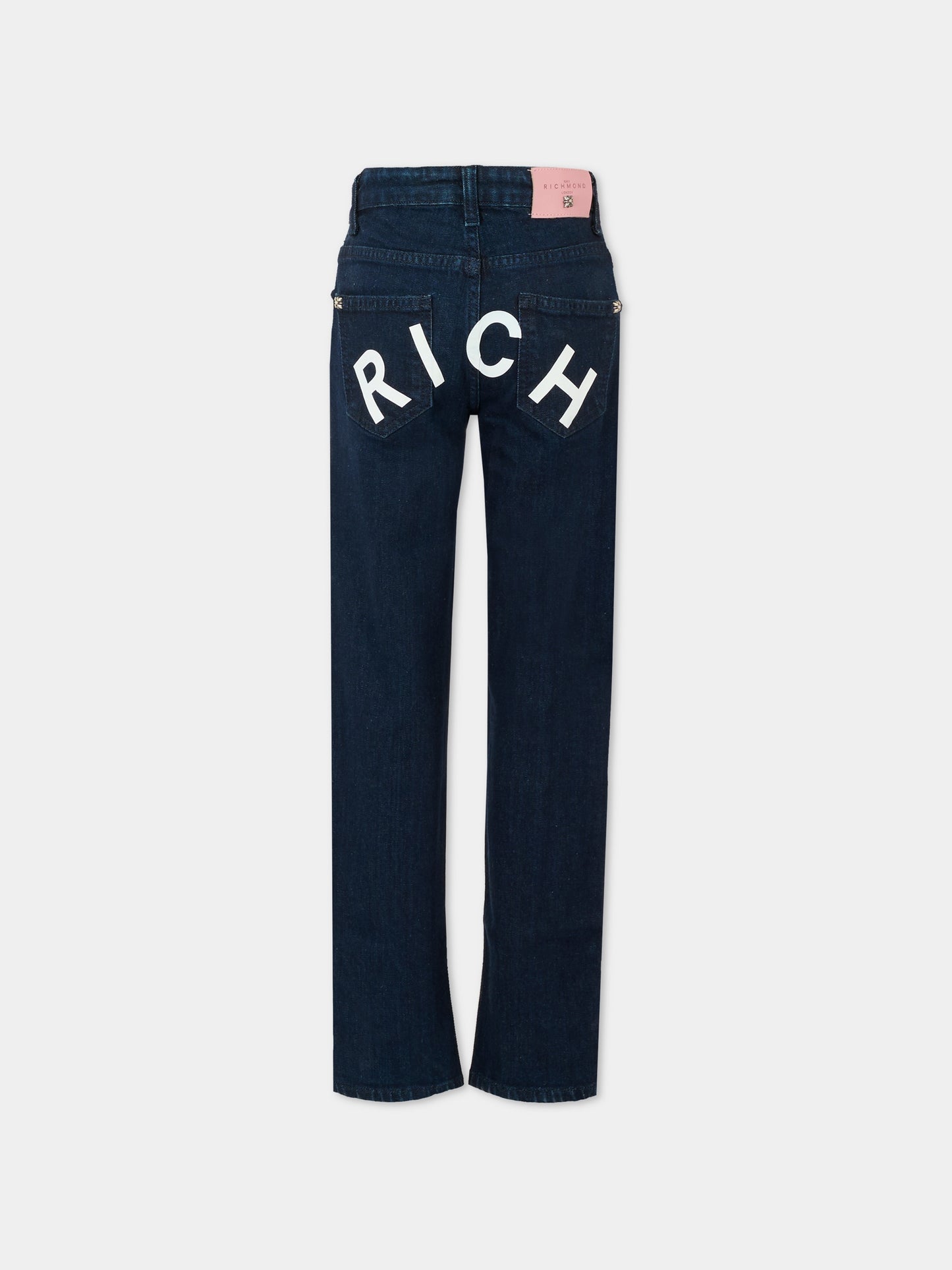 Jeans denim per bambina con logo,Richmond,RGA25106JE DENIM BLUE DARK