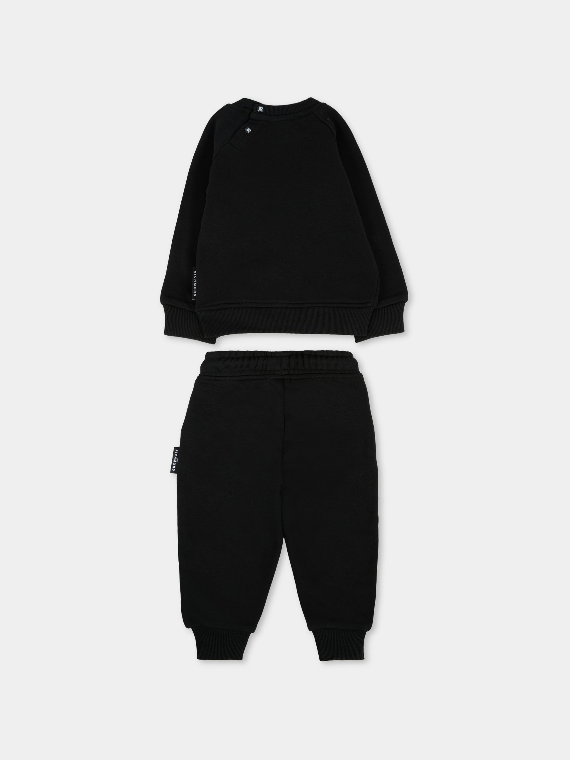 Completo nero per neonata con logo,Richmond,RIA25018CF BLACK
