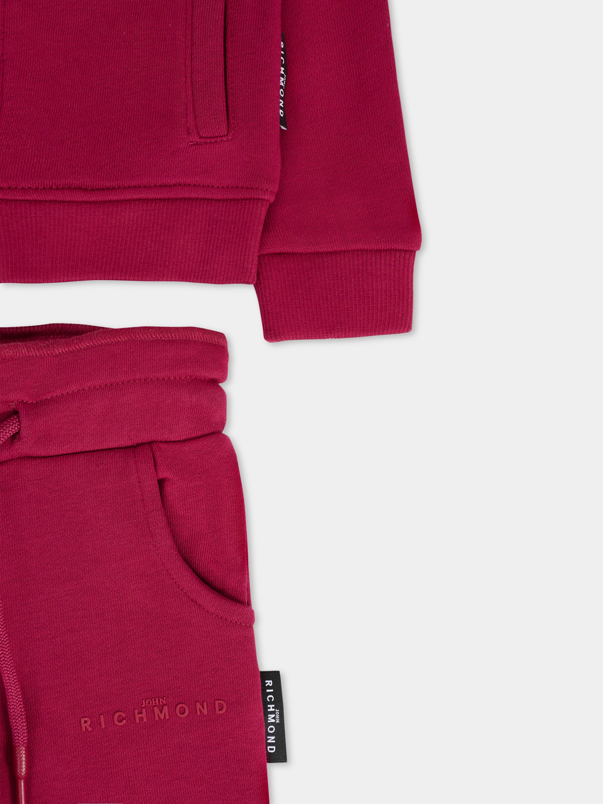 Completo rosso per neonata con logo,Richmond,RIA25027CF RED PLUM