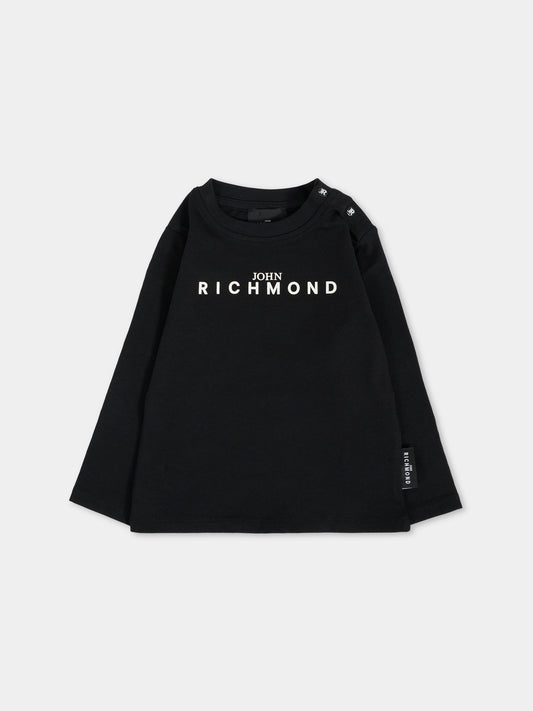 T-shirt nera per neonati con logo,Richmond,RIA25012TS BLACK
