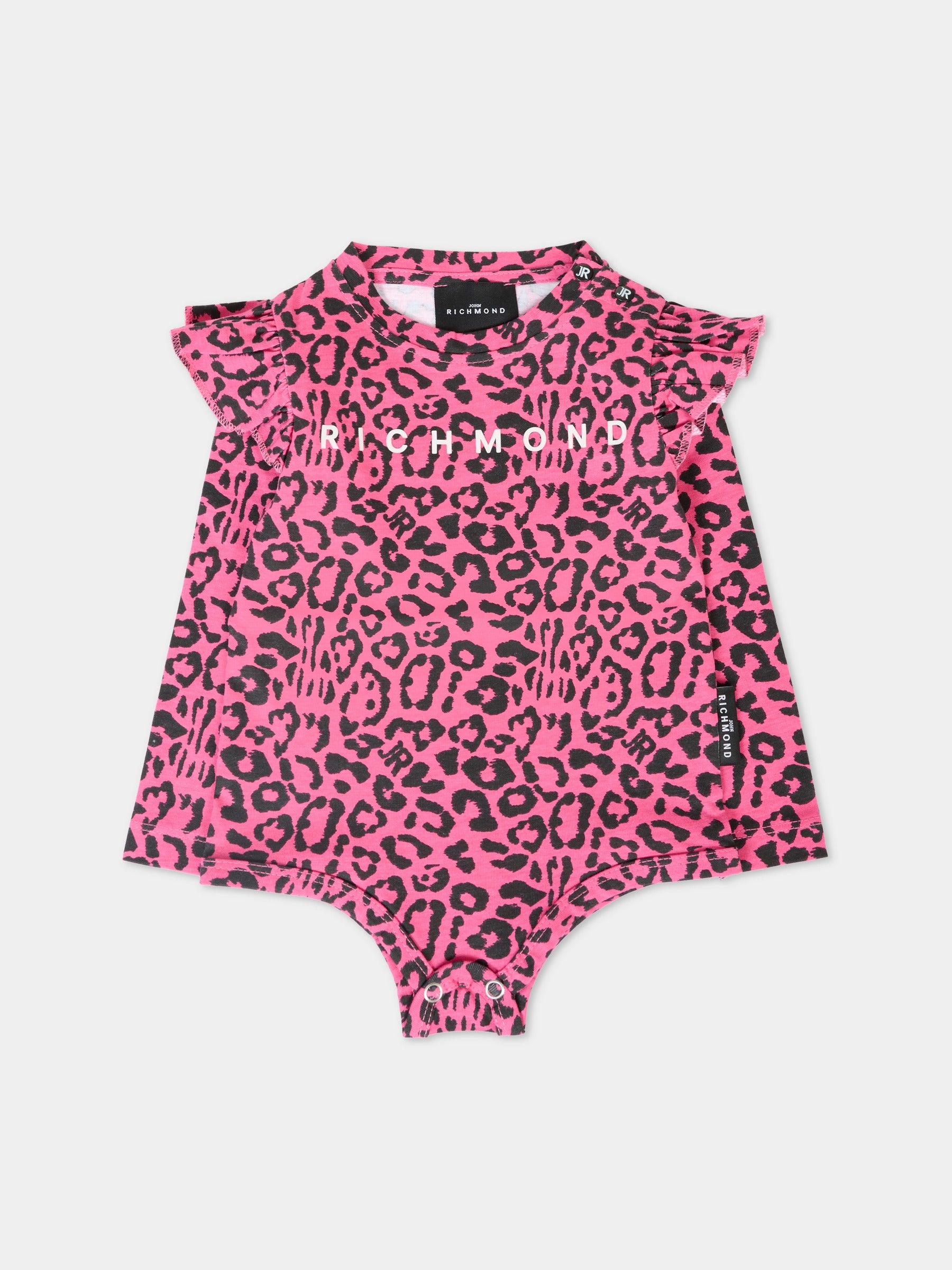 Body fucsia per neonata con stampa animalier,Richmond,RIA25122BD HONEYSUCK