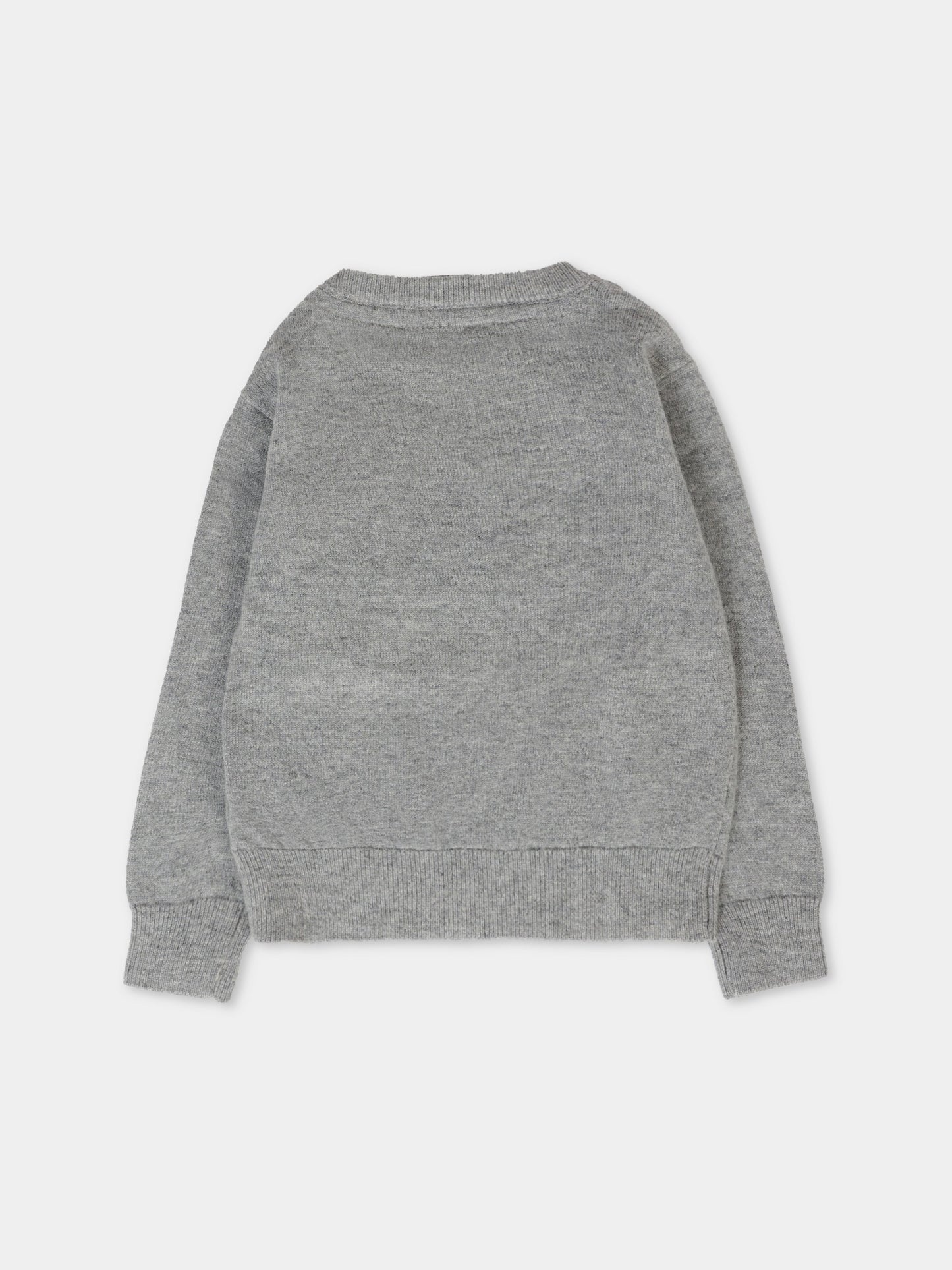 Maglione grigio per neonato con logo celeste,Richmond,RIA25009MA GREY STEEL
