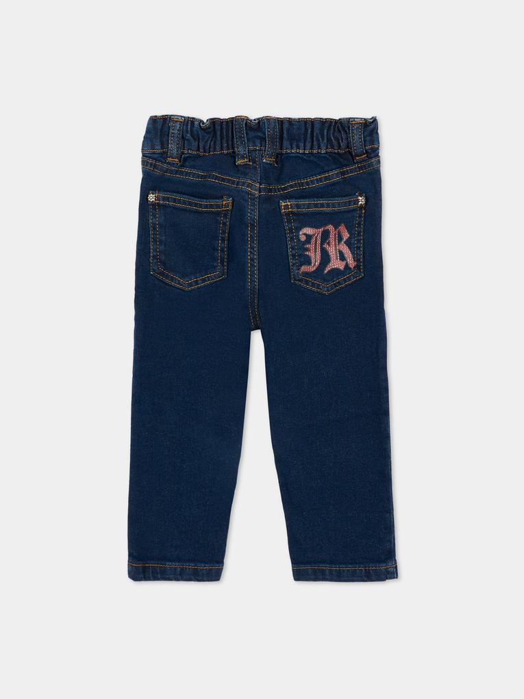 Jeans denim per neonata con logo,Richmond,RIA25081JE DENIM BLUE MEDIUM