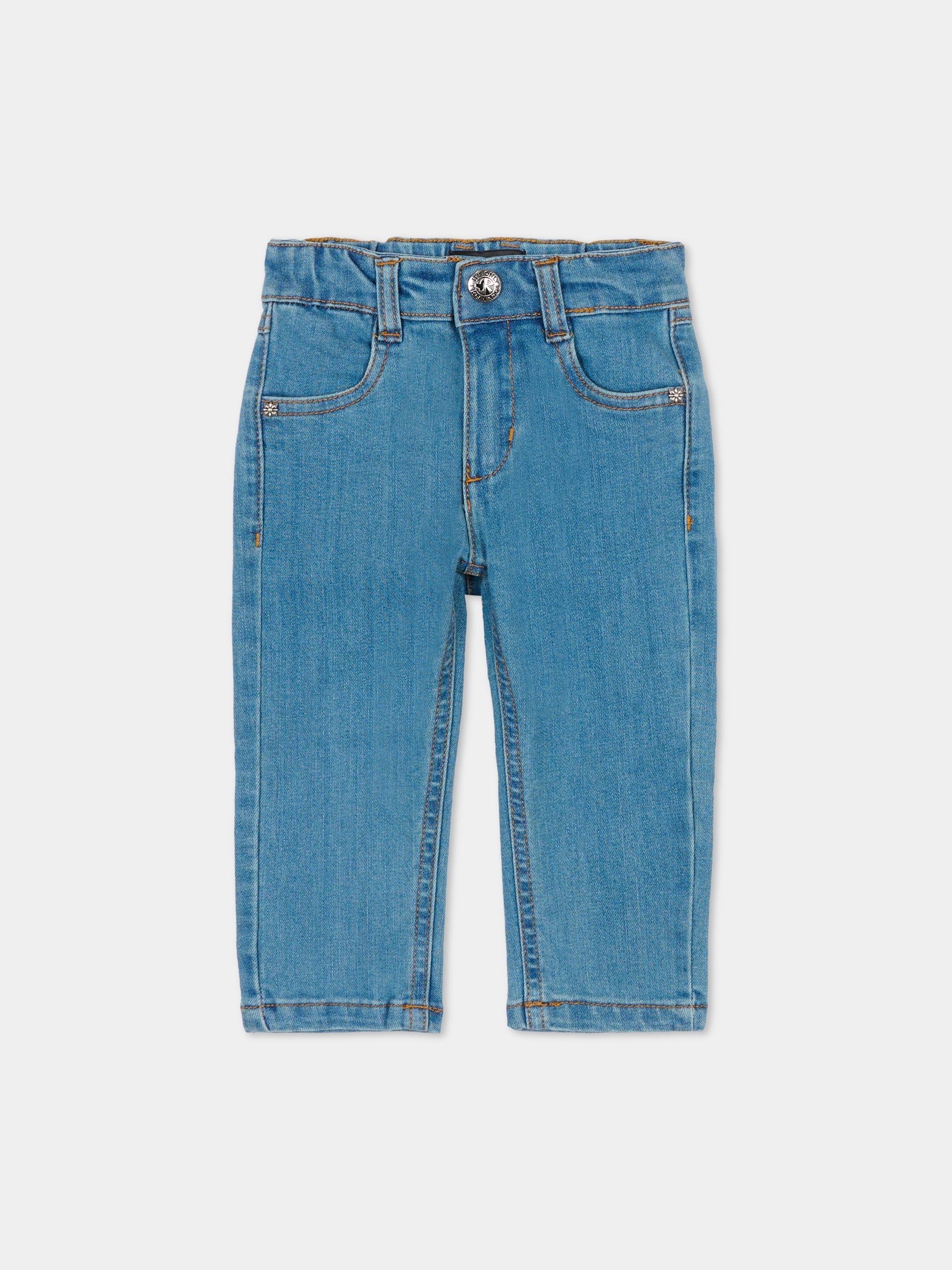 Jeans denim per neonata con logo multicolor,Richmond,RIA25090JE DENIM BLUE LIGHT