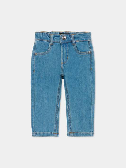 Jeans denim per neonata con logo multicolor,Richmond,RIA25090JE DENIM BLUE LIGHT