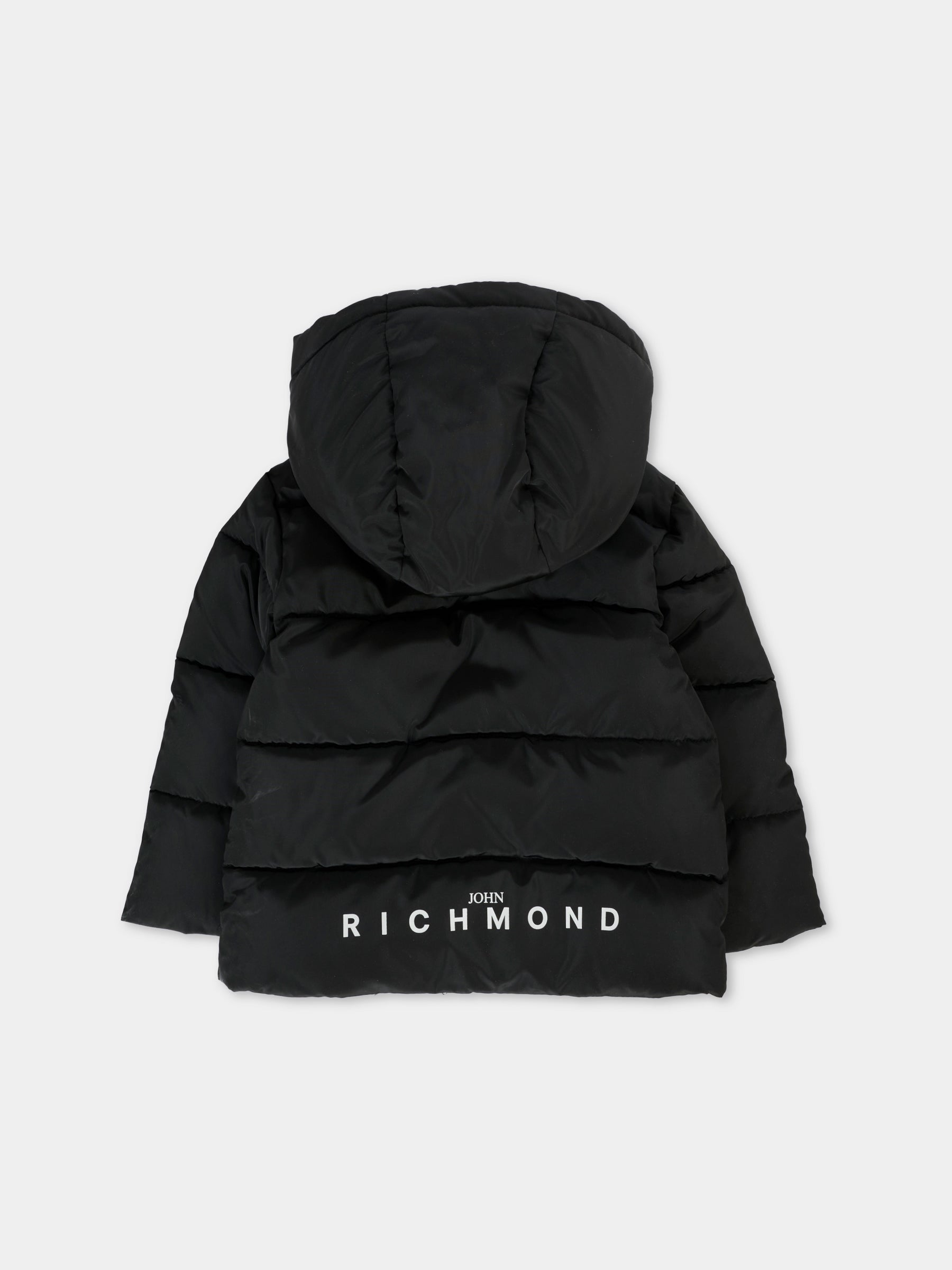 Piumino nero per neonati con logo,Richmond,RIA25011PI BLACK