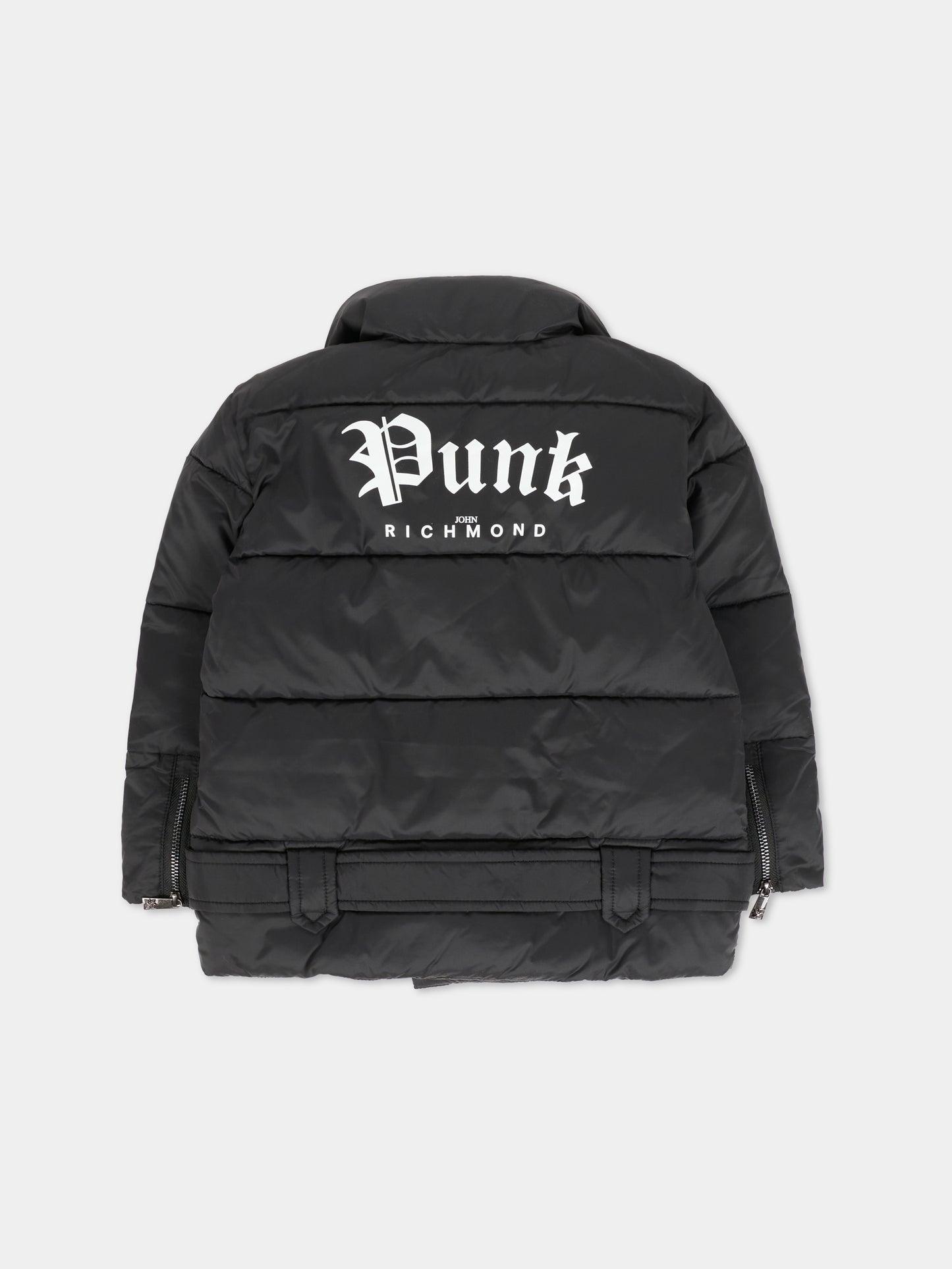 Piumino nero per neonata con logo,Richmond,RIA25094PI BLACK