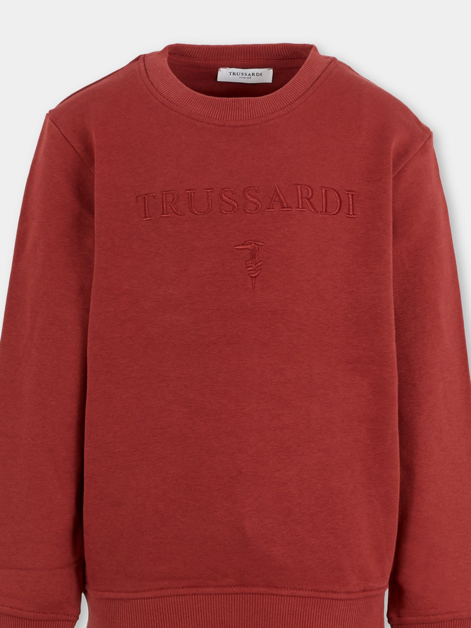 Completo bordeaux per bambino con logo,Trussardi Junior,TBA25008CF NEW MAROON