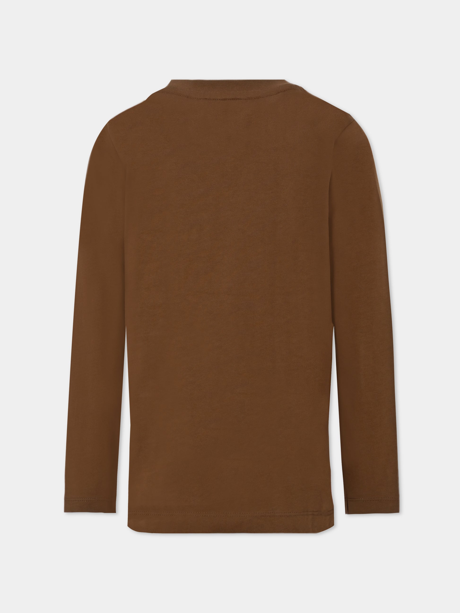 T-shirt marrone per bambino con logo,Trussardi Junior,TBA25044TS PINECONE