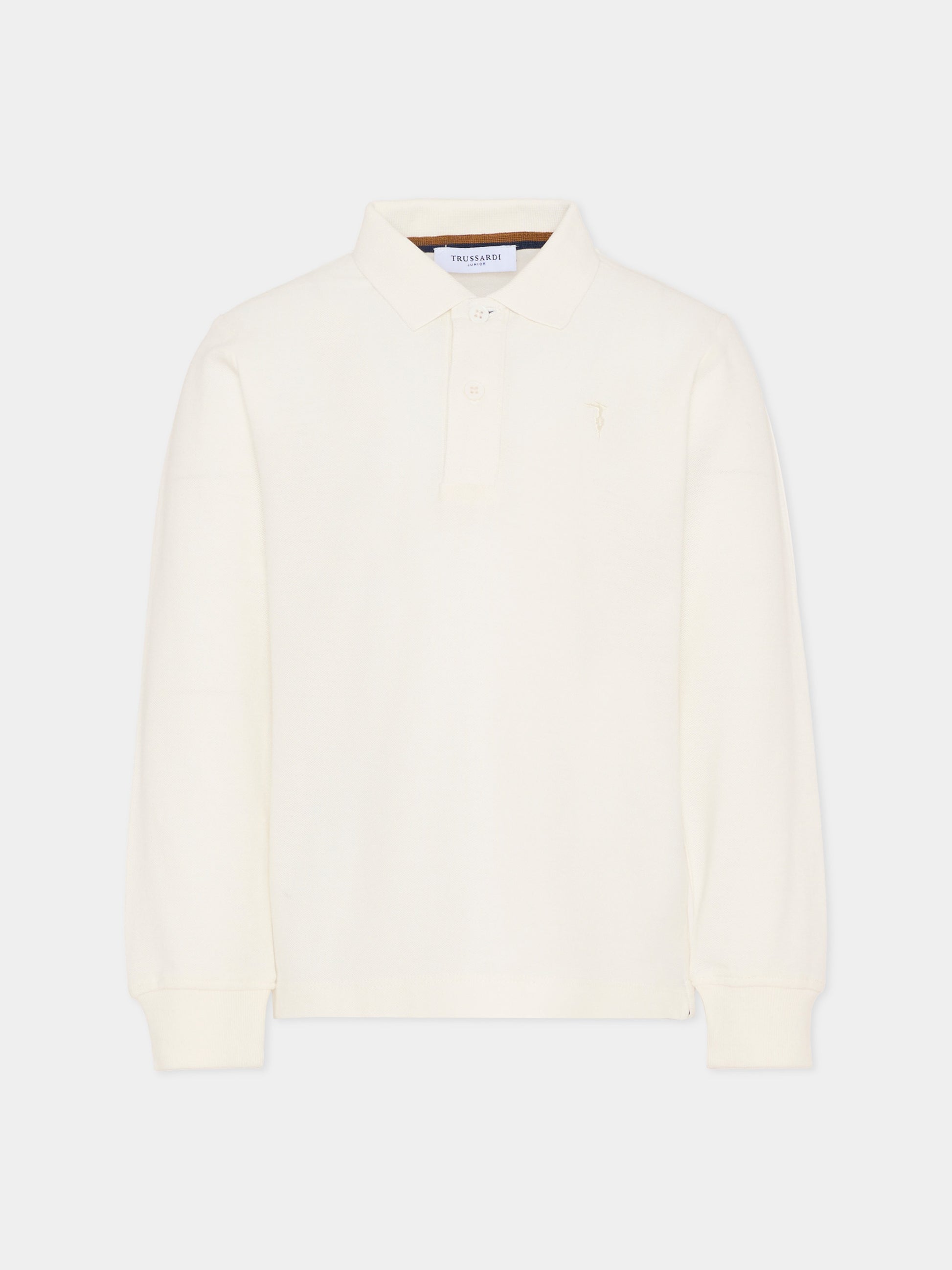Polo avorio per bambino con logo,Trussardi Junior,TBA25013PO OFF-WHITE