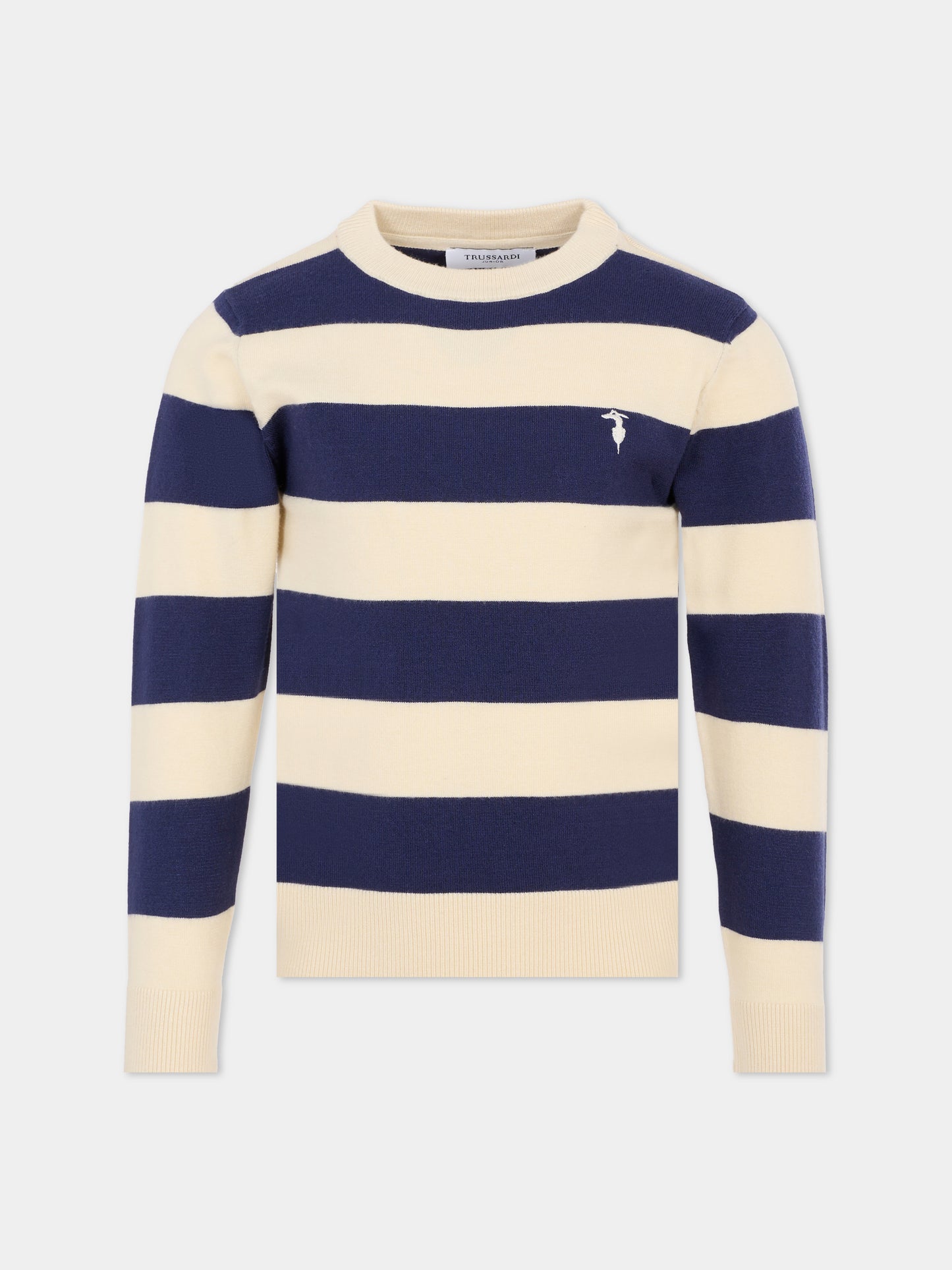 Maglione multicolor per bambino con logo,Trussardi Junior,TBA25054MA PEACOAT