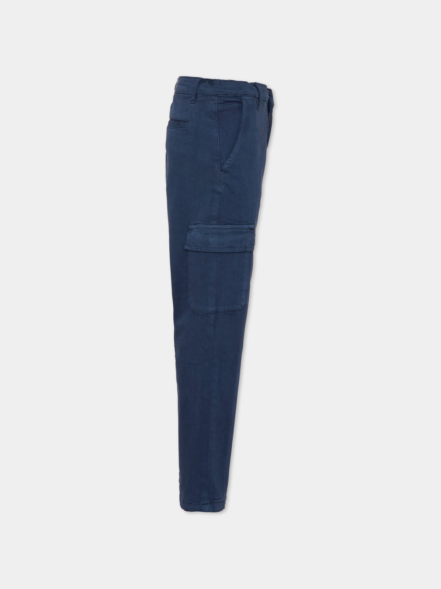 Pantaloni blu per bambino con logo ricamato,Trussardi Junior,TBA25035PA PEACOAT