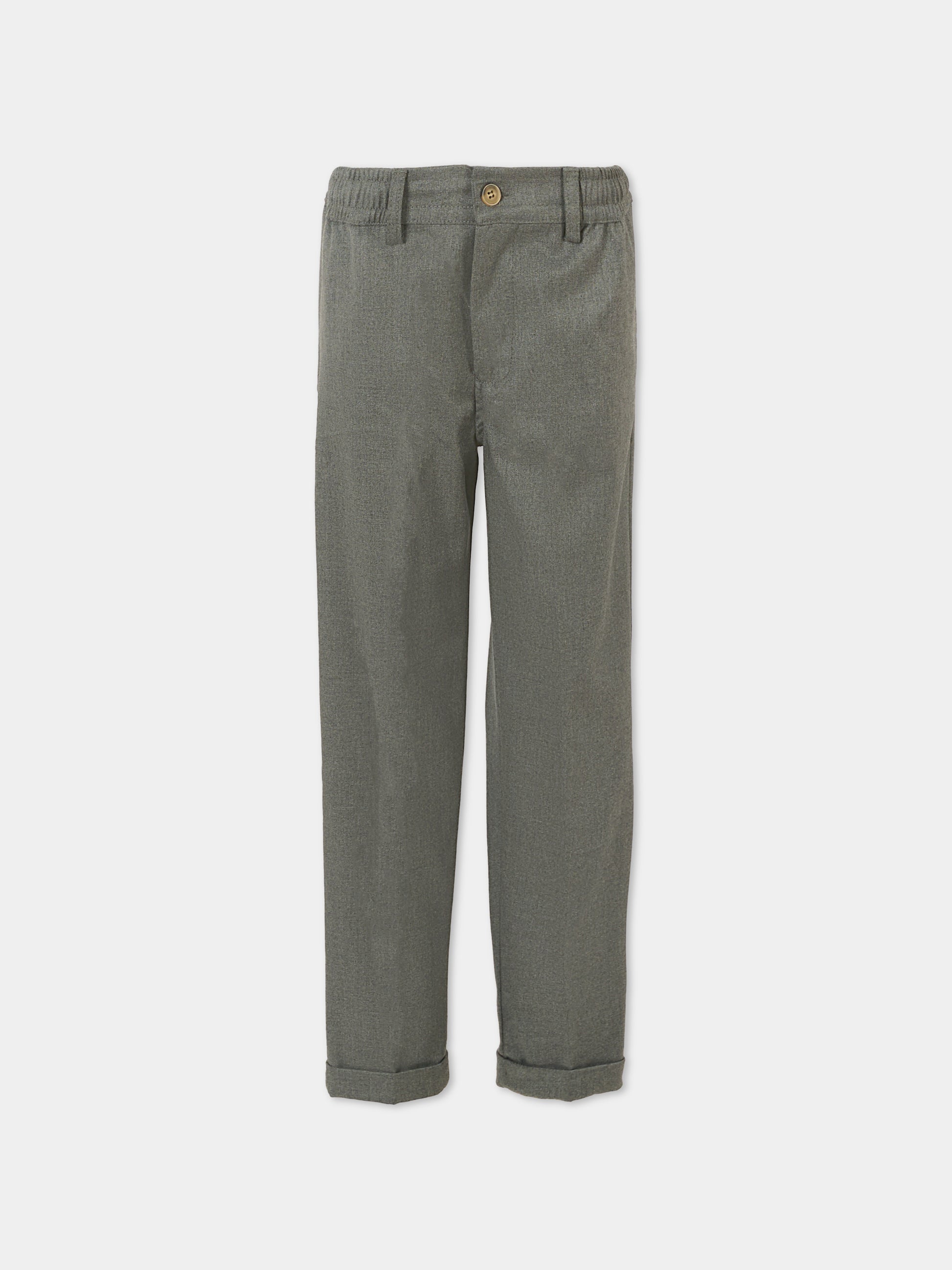 Pantaloni grigi per bambino con logo,Trussardi Junior,TBA25131PA GUNMETAL