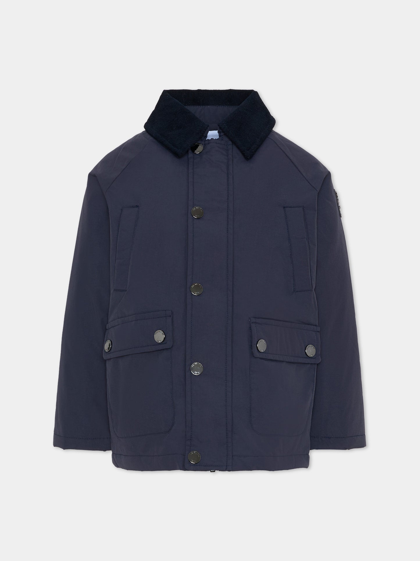 Giubbotto blu per bambino con logo,Trussardi Junior,TBA25092GB PEACOAT