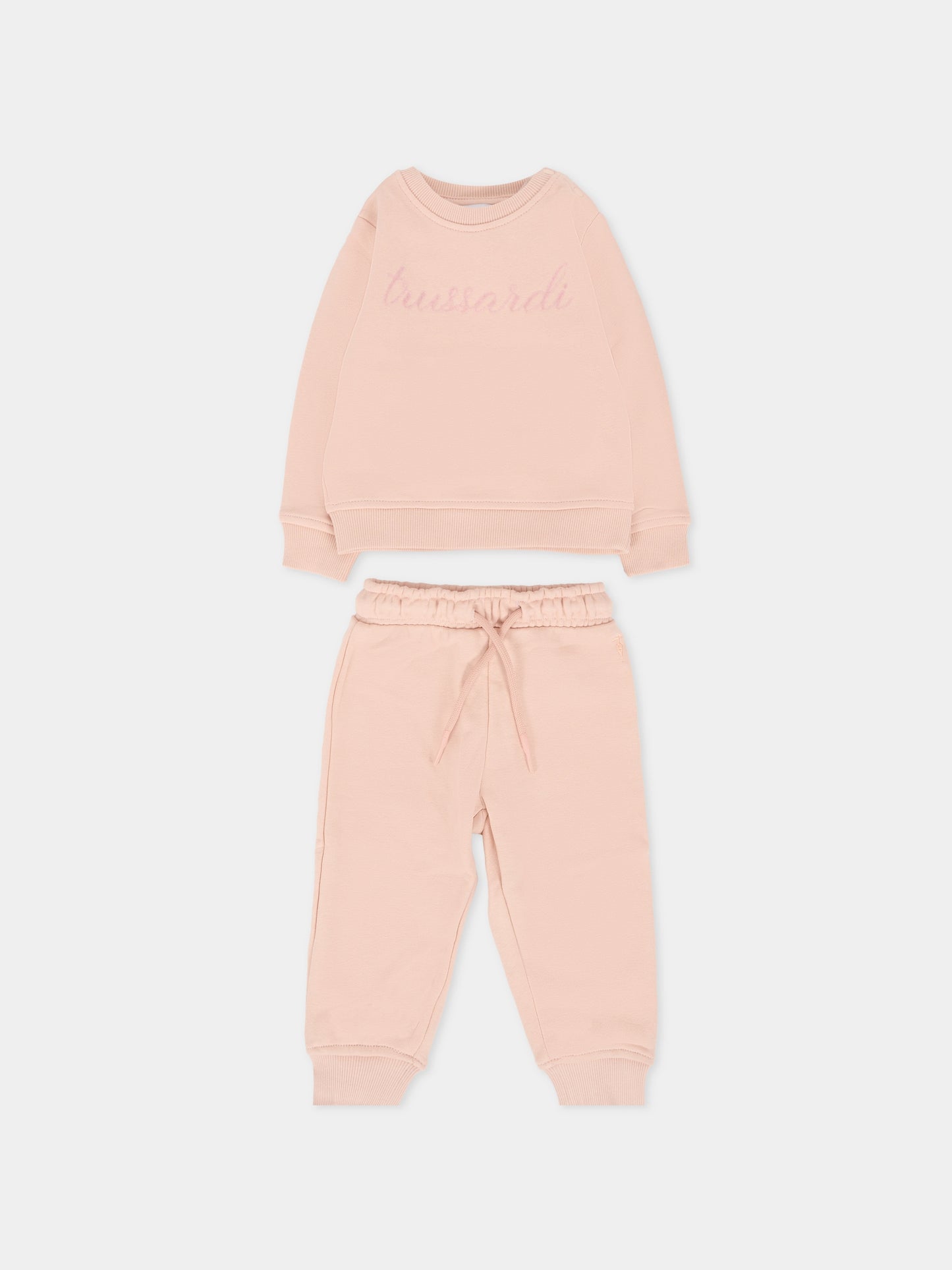 Completo rosa per neonata con logo,Trussardi Junior,TIA25001CF ROSE SMOKE