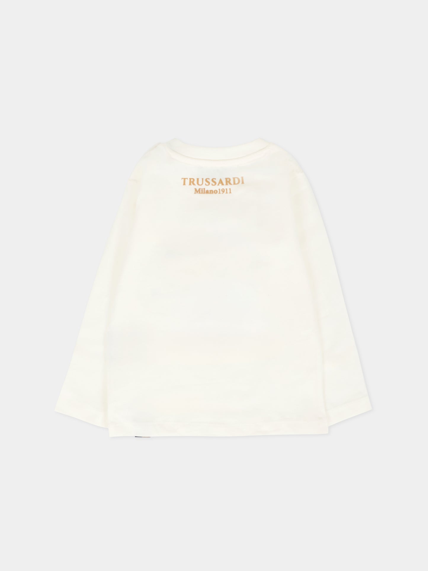 T-shirt avorio per neonato con cane,Trussardi Junior,TIA25073TS OFF-WHITE