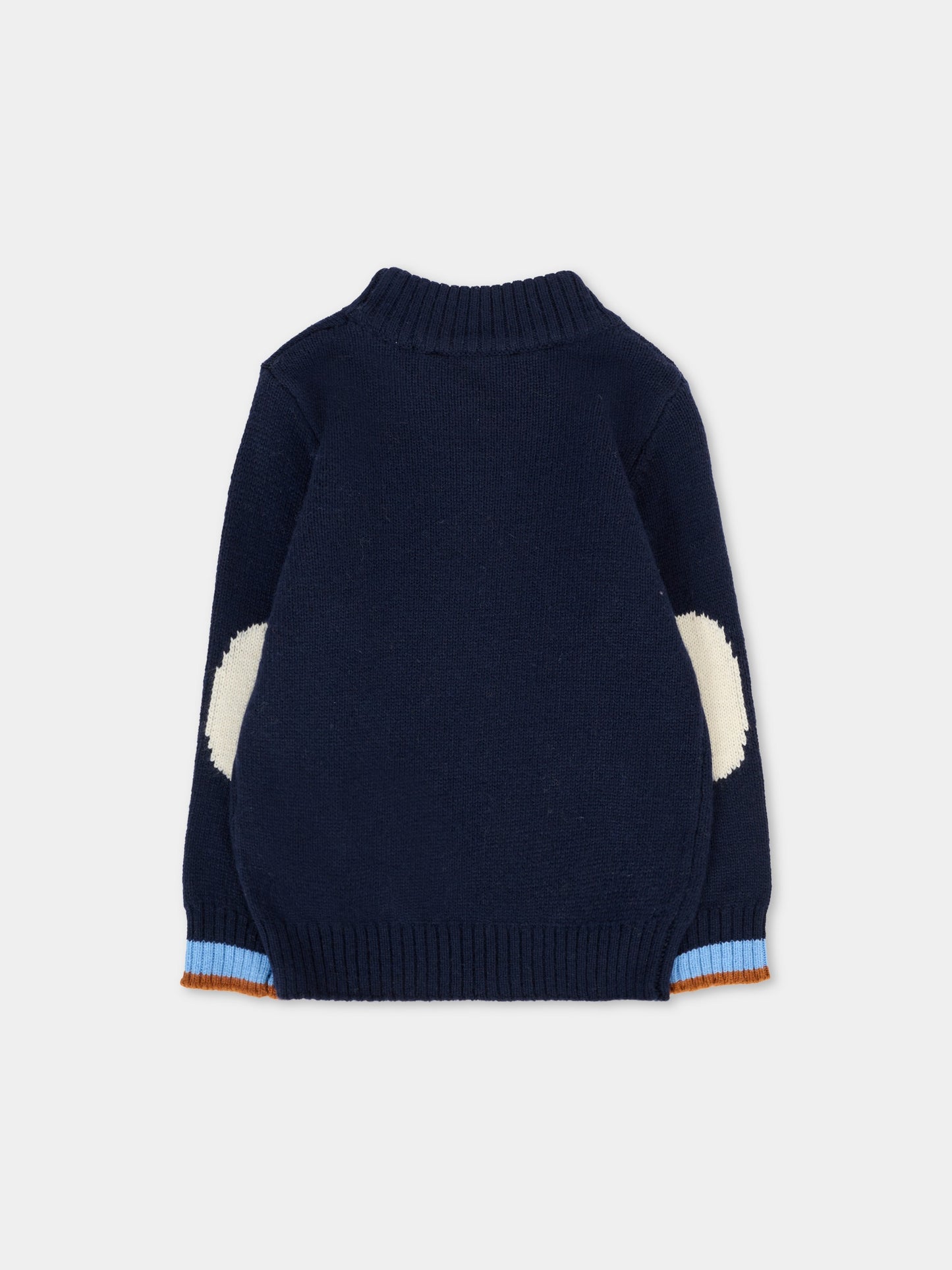 Dolcevita blu per neonato con logo celeste,Trussardi Junior,TIA25109MA PEACOAT