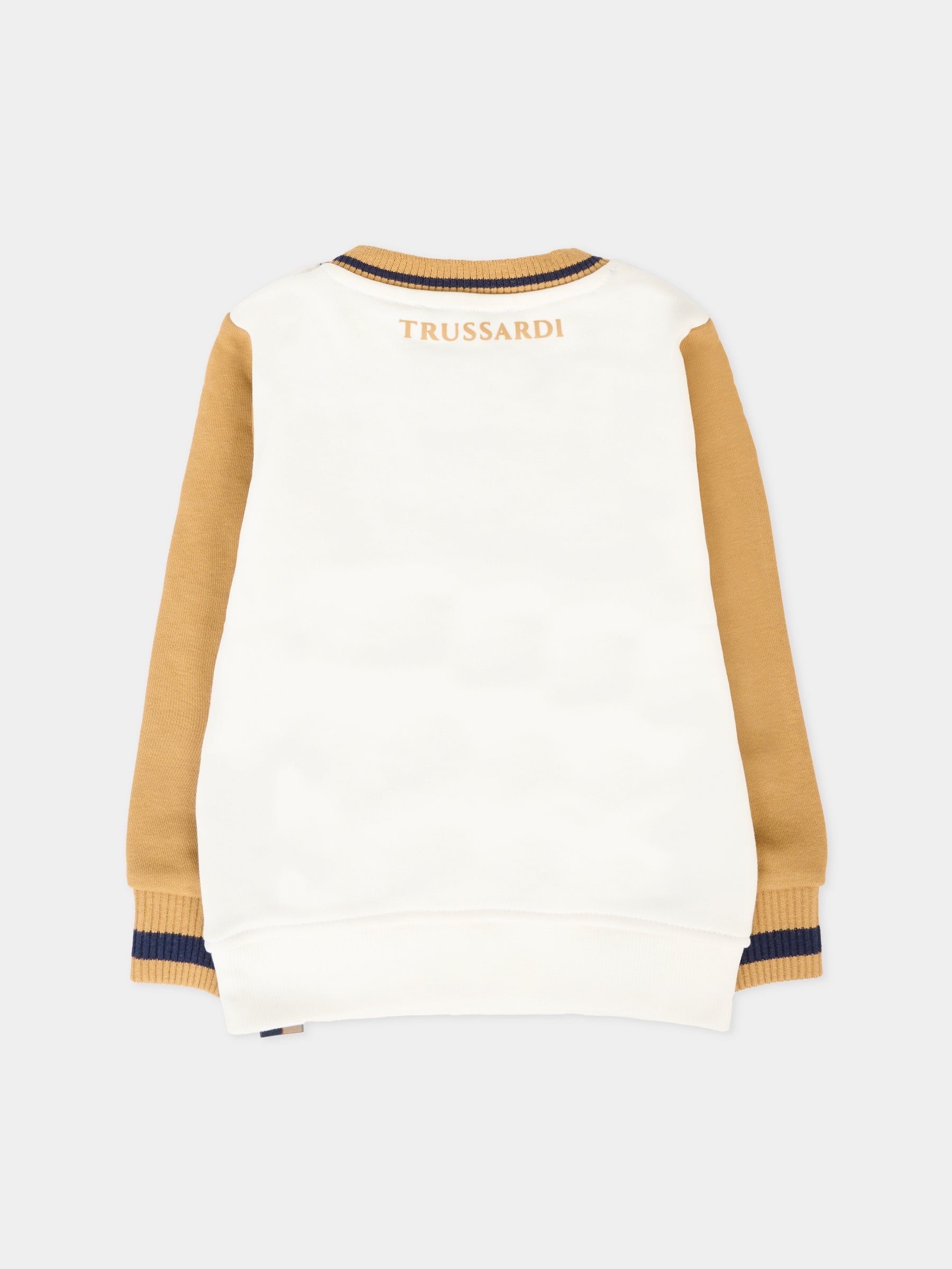 Felpa bianca per neonato con cane,Trussardi Junior,TIA25081FE OFF-WHITE