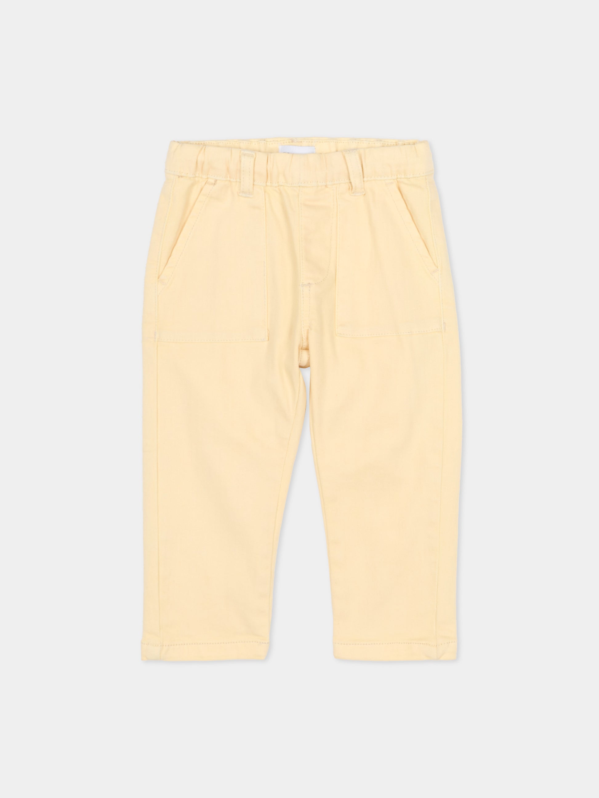 Pantaloni beige per neonato con logo,Trussardi Junior,TIA25087PA NEW ECRU