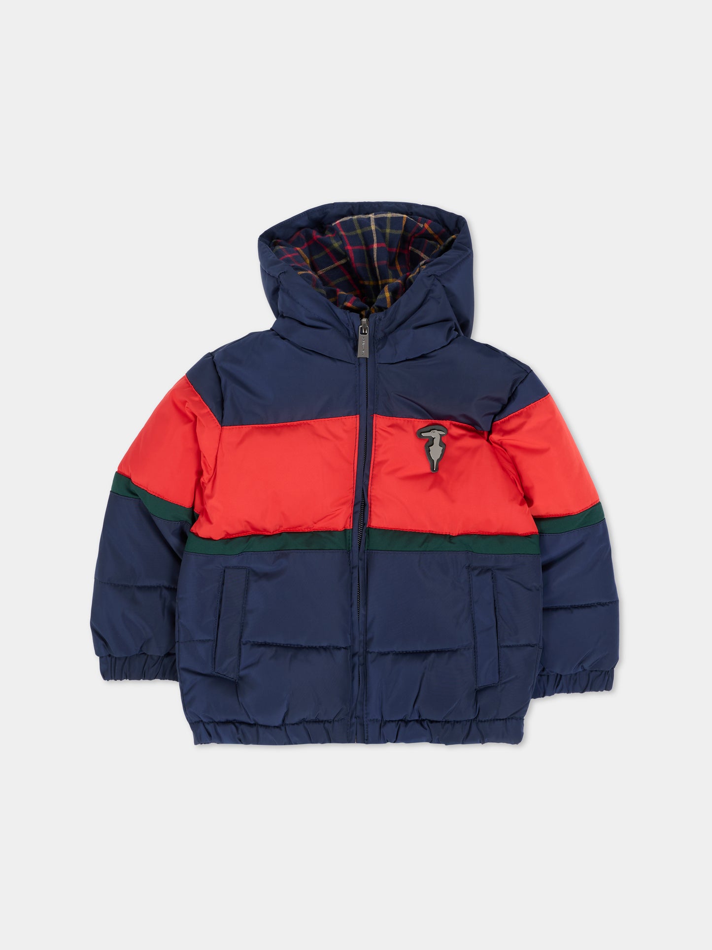 Piumino blu per neonato con logo,Trussardi Junior,TIA25028PI PEACOAT