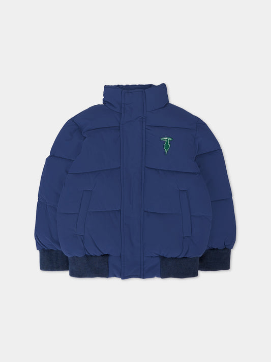 Piumino blu per neonato con logo,Trussardi Junior,TIA25048PI PEACOAT