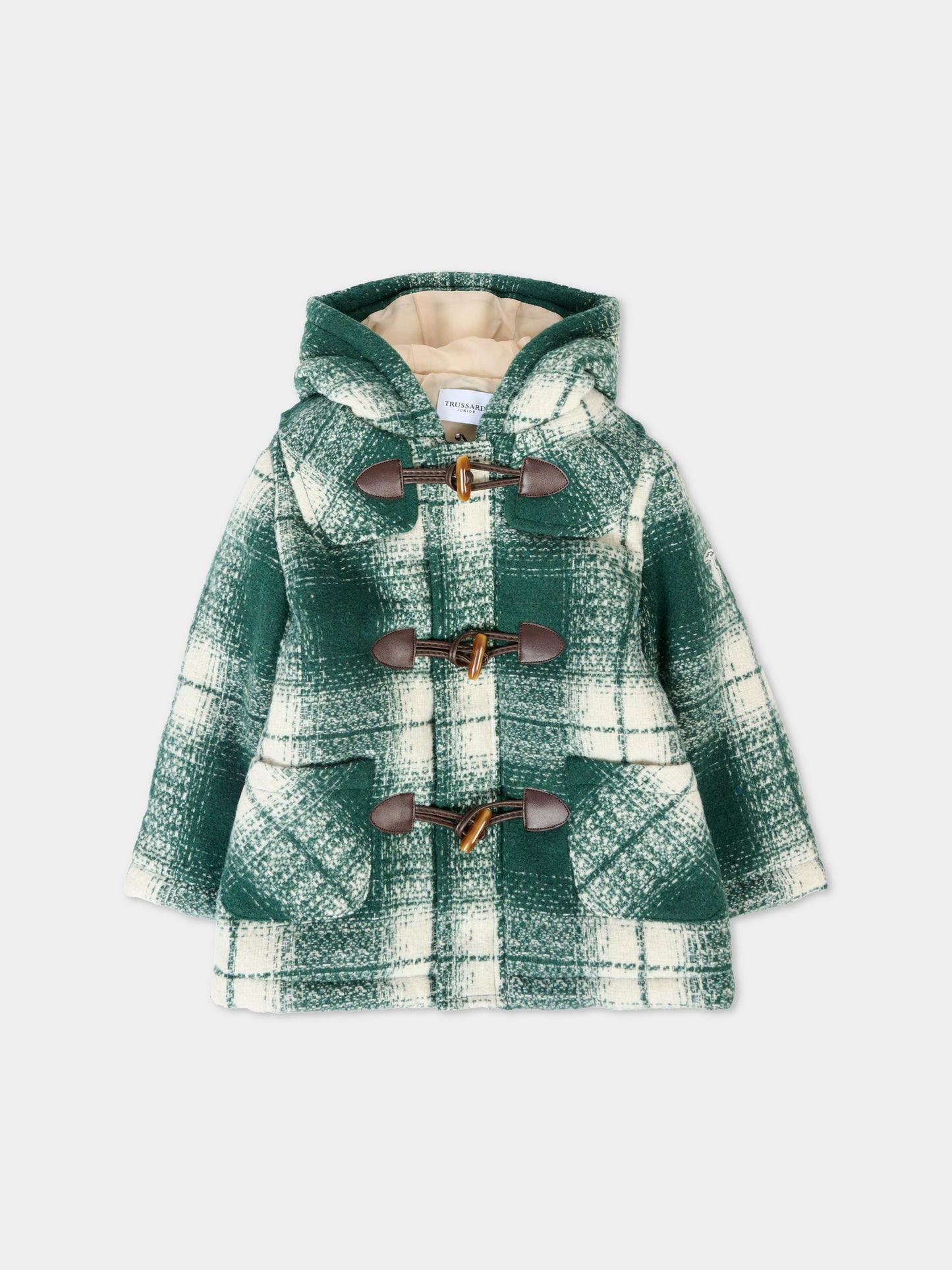 Montgomery verde per neonato con logo,Trussardi Junior,TIA25132GB MADRAS GREEN