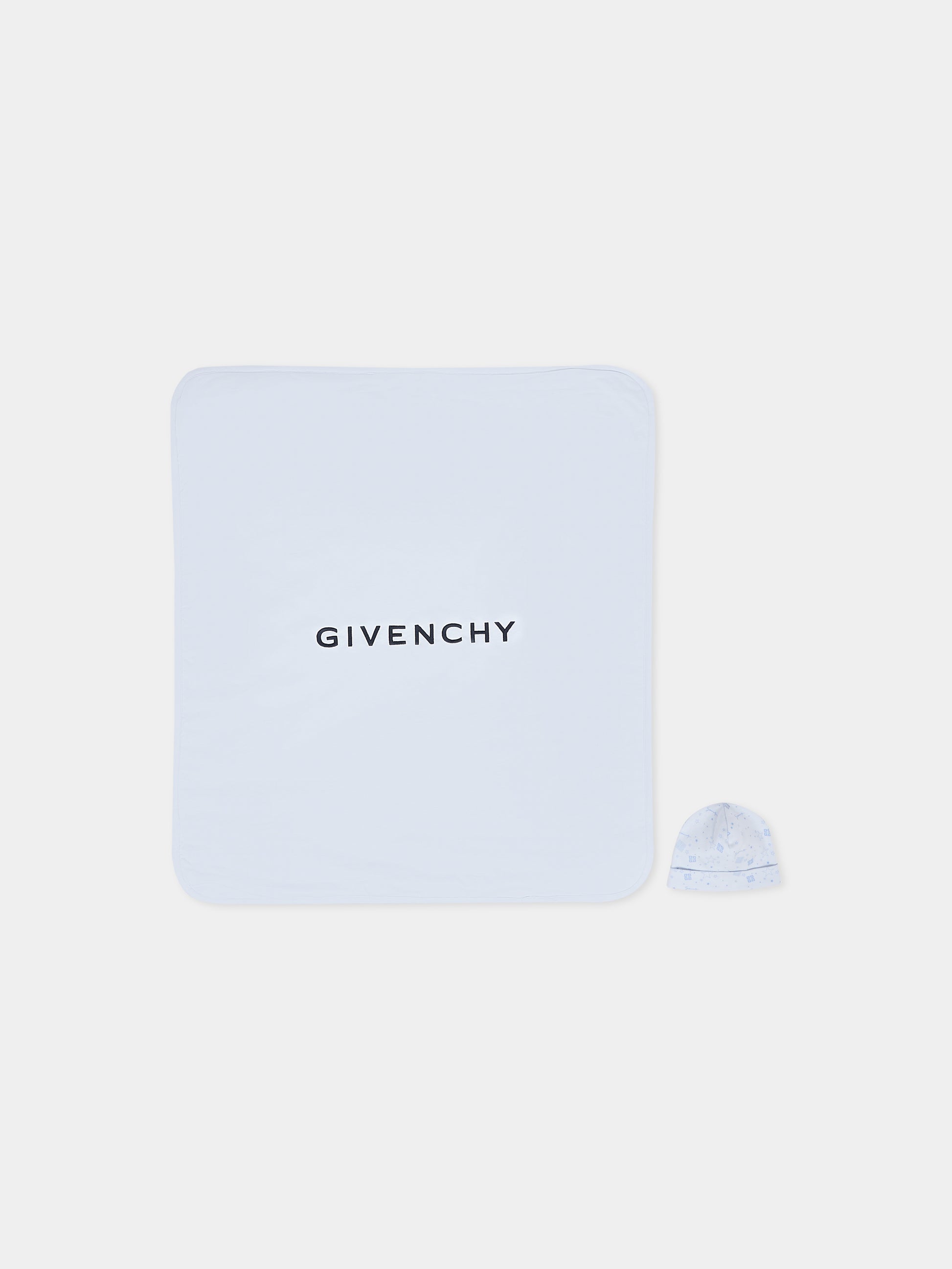 Set accessori celeste per neonato con logo,Givenchy Kids,H30853 771