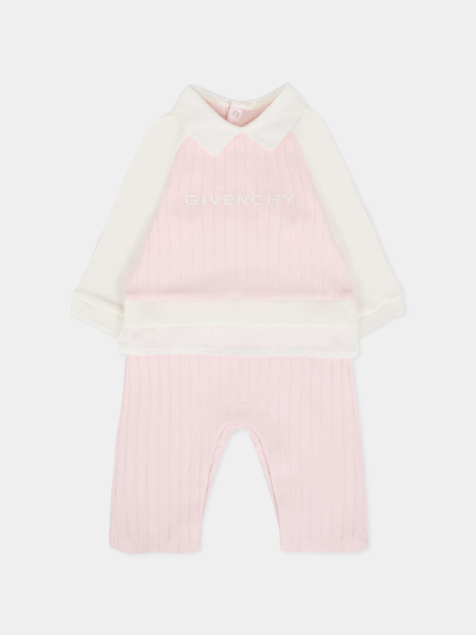 Tutina rosa per neonata con logo,Givenchy Kids,H30863 44Z