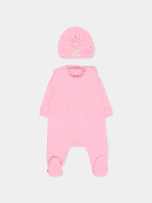 Set tutina rosa per neonata con logo,Givenchy Kids,H30867 465