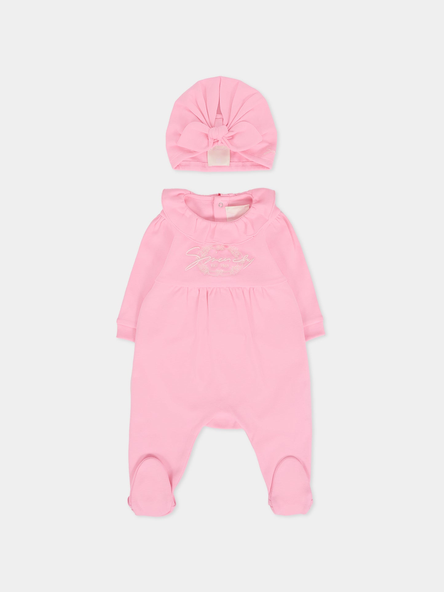 Set tutina rosa per neonata con logo,Givenchy Kids,H30867 465