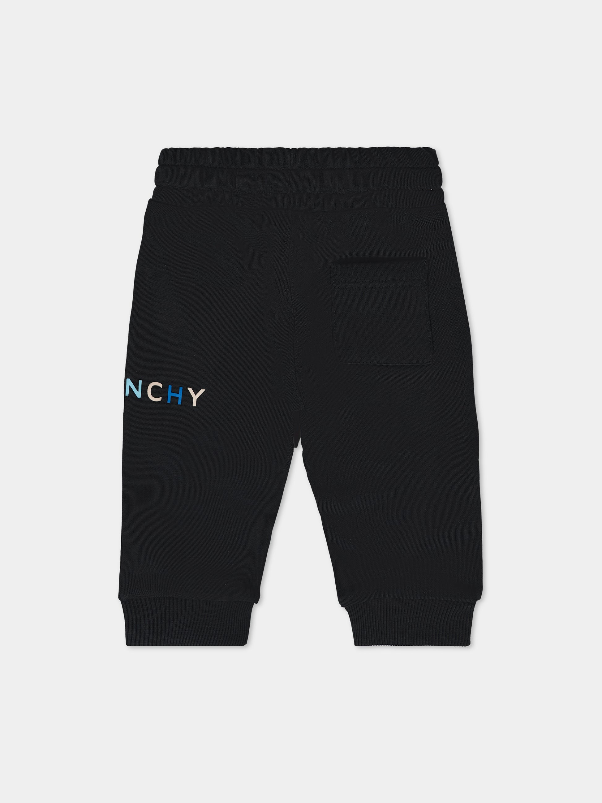 Pantaloni neri per neonato con logo,Givenchy Kids,H30876 09B