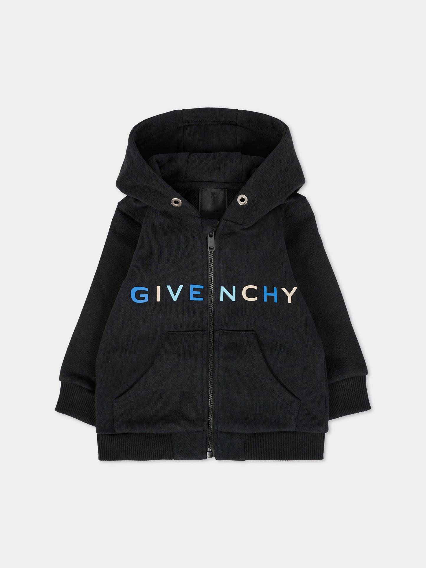 Felpa nera per neonato con logo,Givenchy Kids,H30880 09B