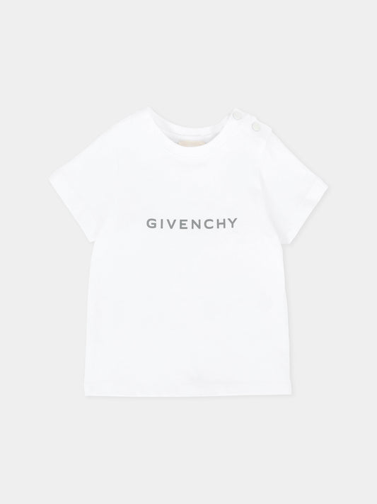 T-shirt bianca per neonati con logo,Givenchy Kids,H30887 10P
