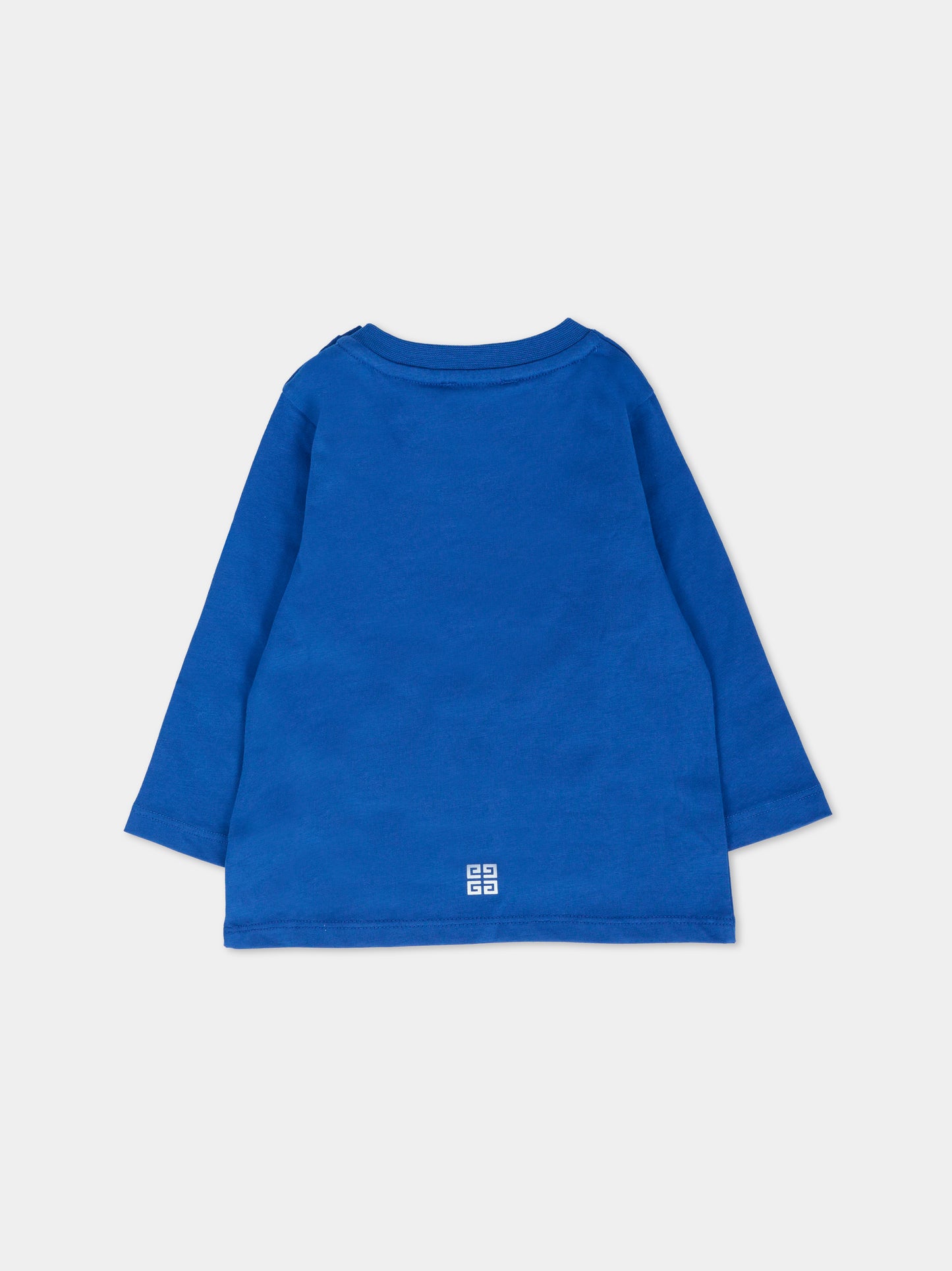 T-shirt blu per neonato con logo,Givenchy Kids,H30888 865