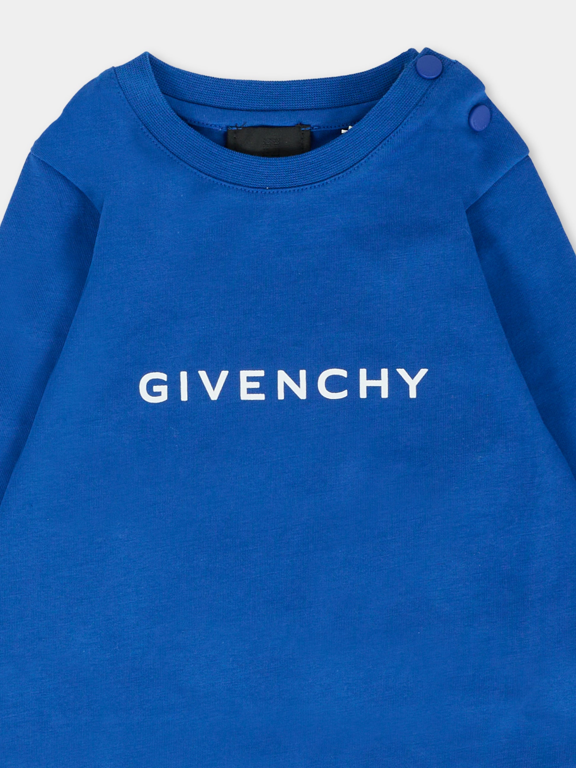 T-shirt blu per neonato con logo,Givenchy Kids,H30888 865