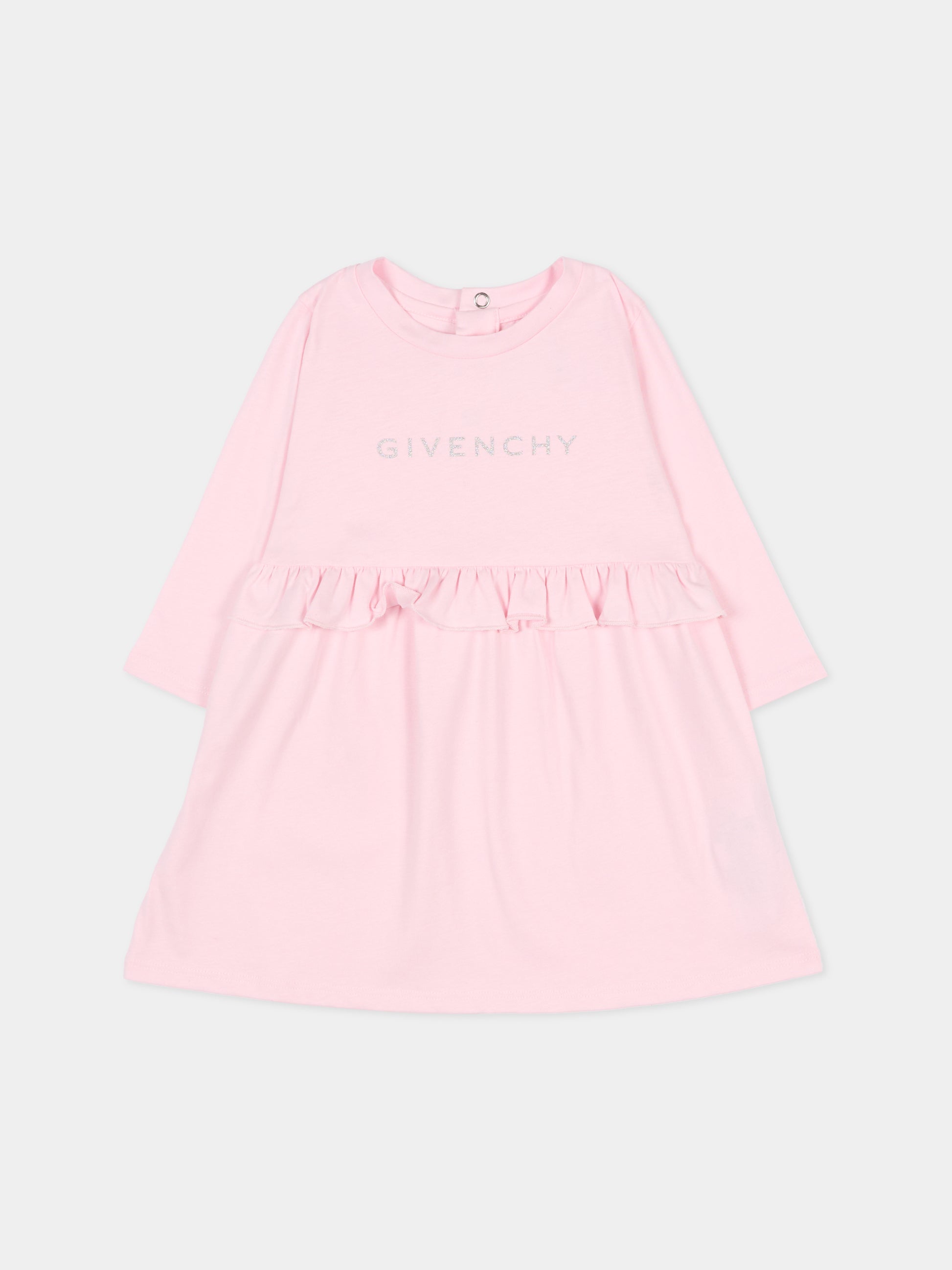 Vestito rosa per neonata con logo,Givenchy Kids,H30899 44Z