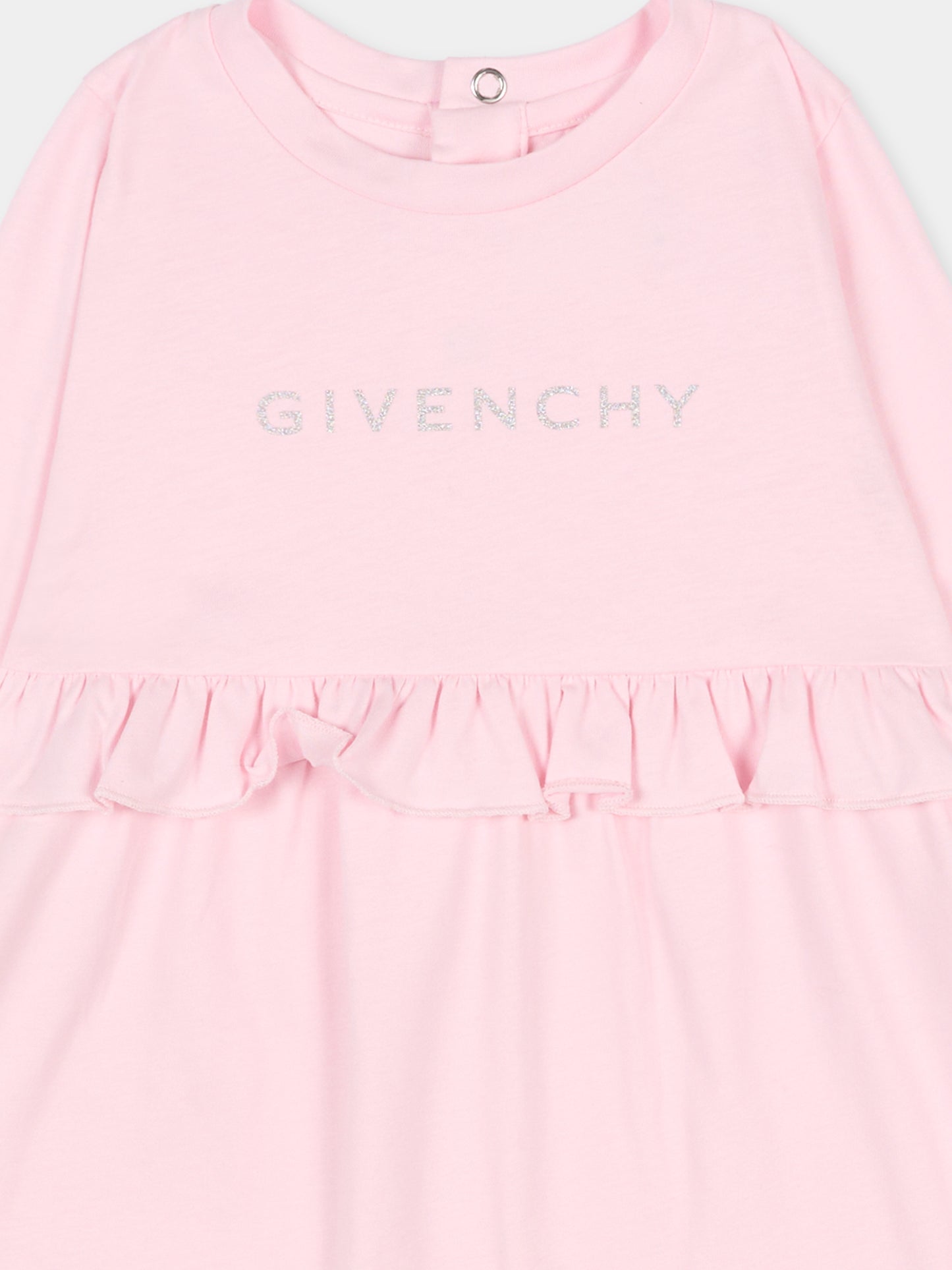 Vestito rosa per neonata con logo,Givenchy Kids,H30899 44Z