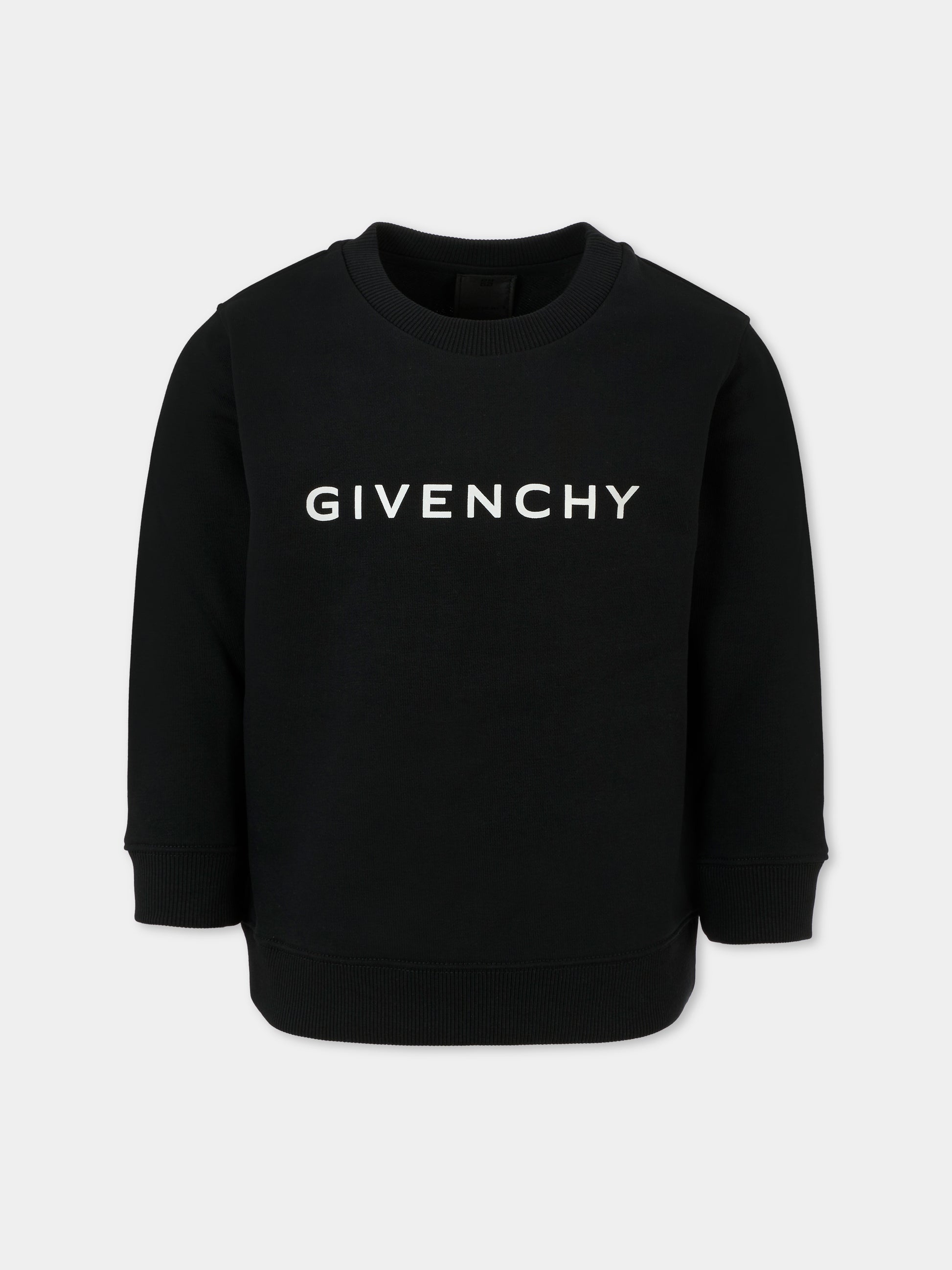 Felpa nera per bambini con logo,Givenchy Kids,H30937 09B