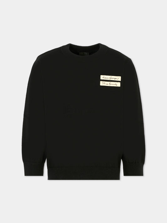 Maglione nero per bambino con logo,Givenchy Kids,H30947 09B