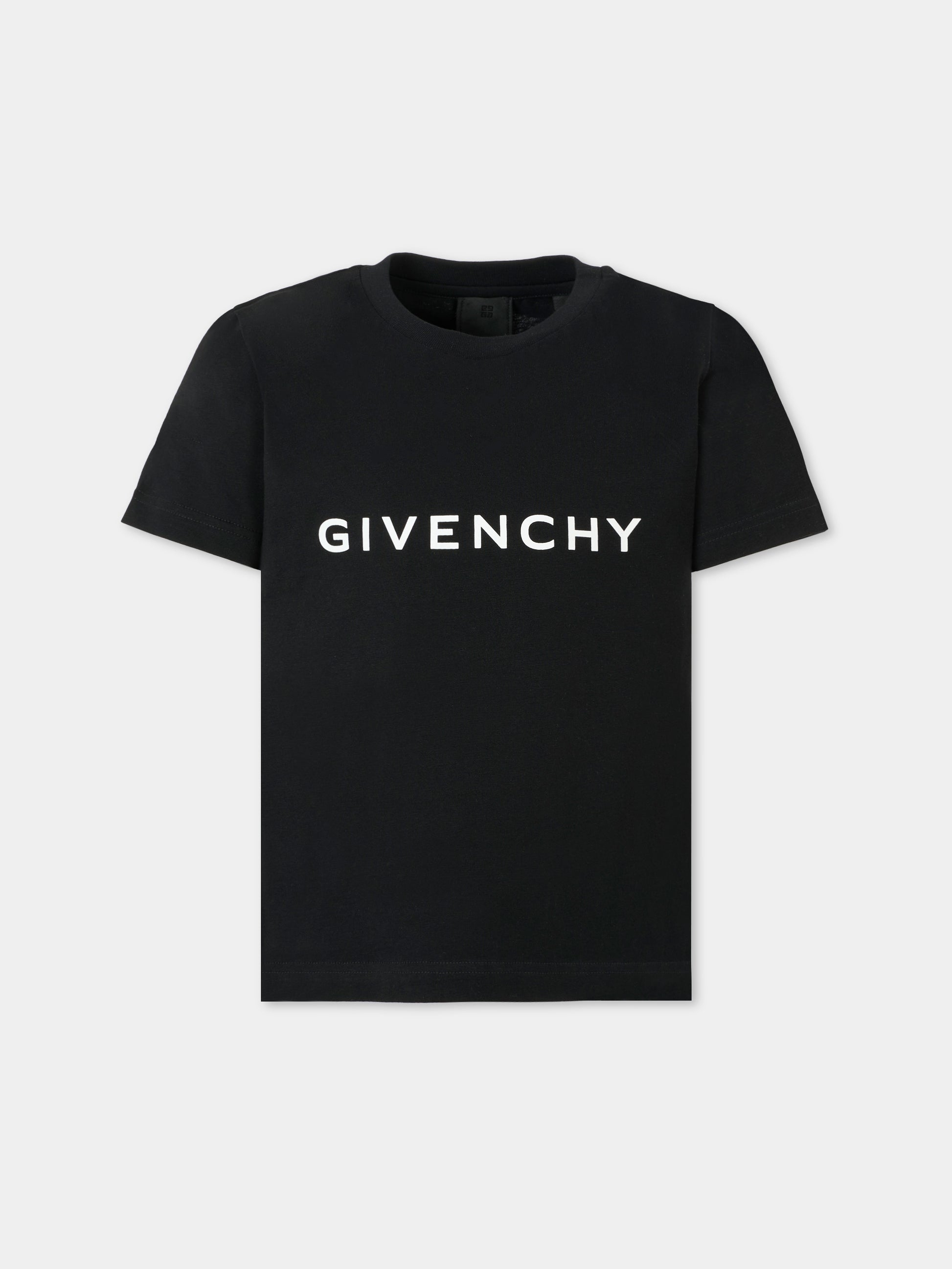 T-shirt nera per bambini con logo,Givenchy Kids,H30952 09B