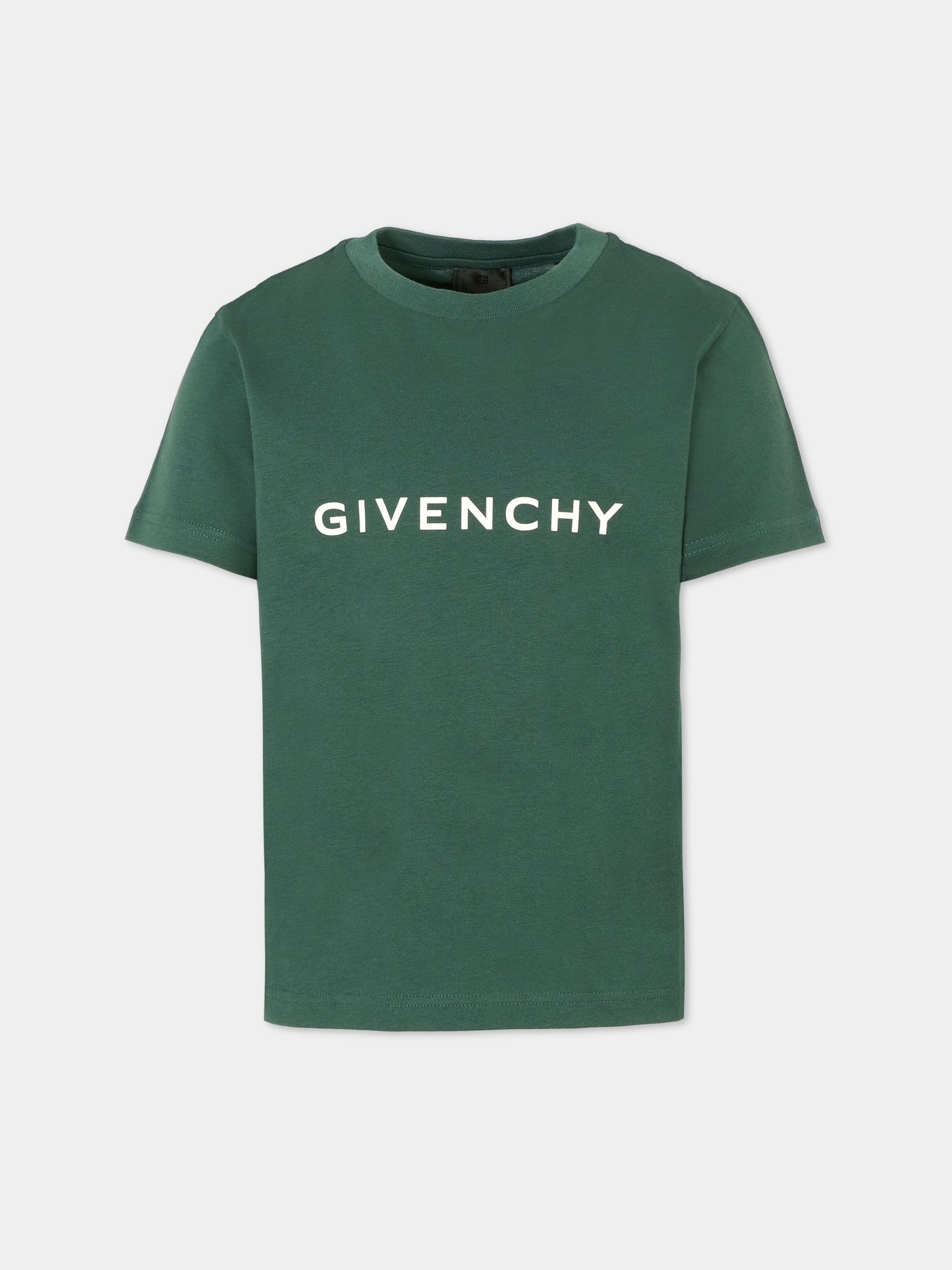 T-shirt verde per bambini con logo,Givenchy Kids,H30952 672