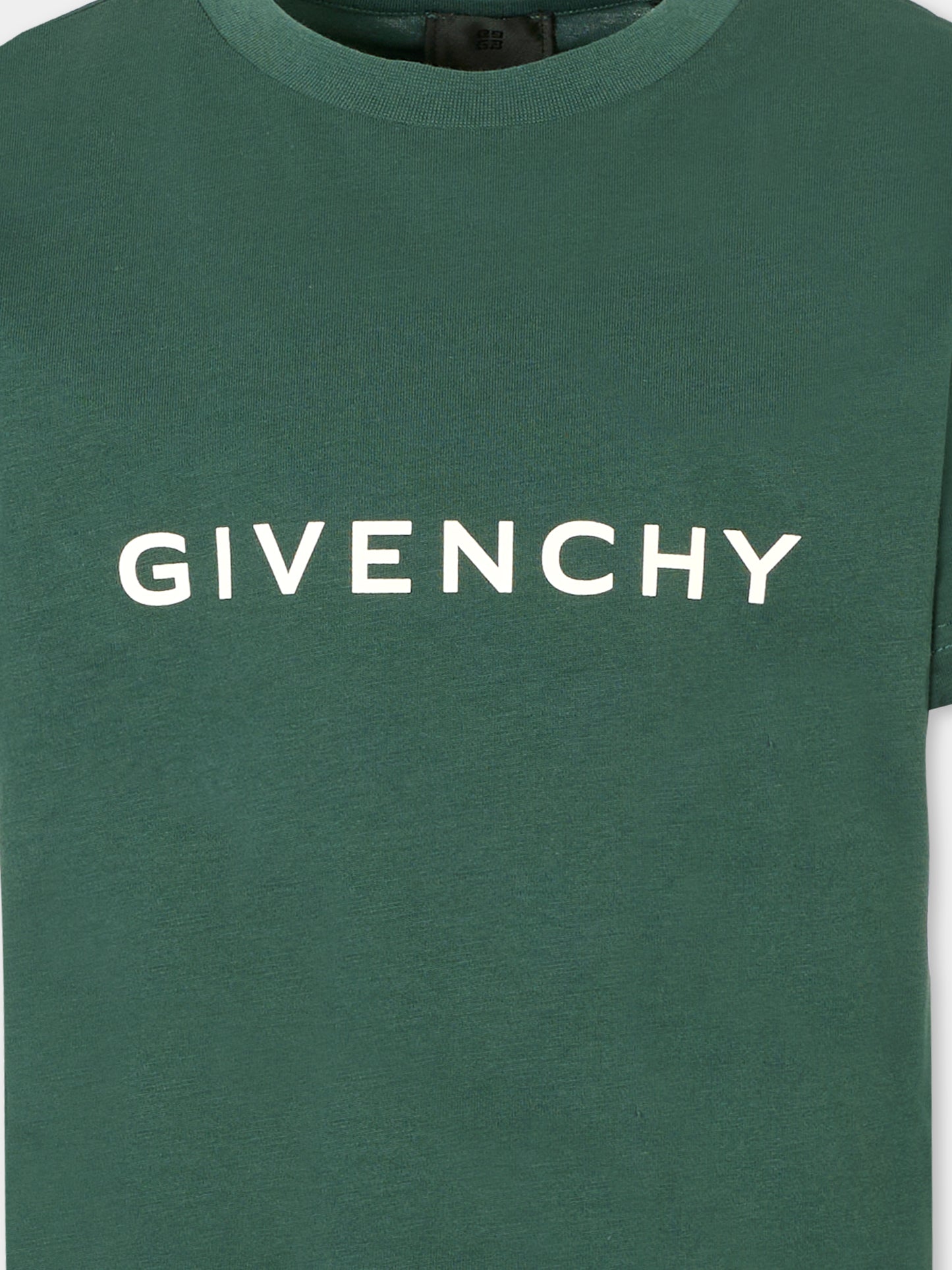 T-shirt verde per bambini con logo,Givenchy Kids,H30952 672