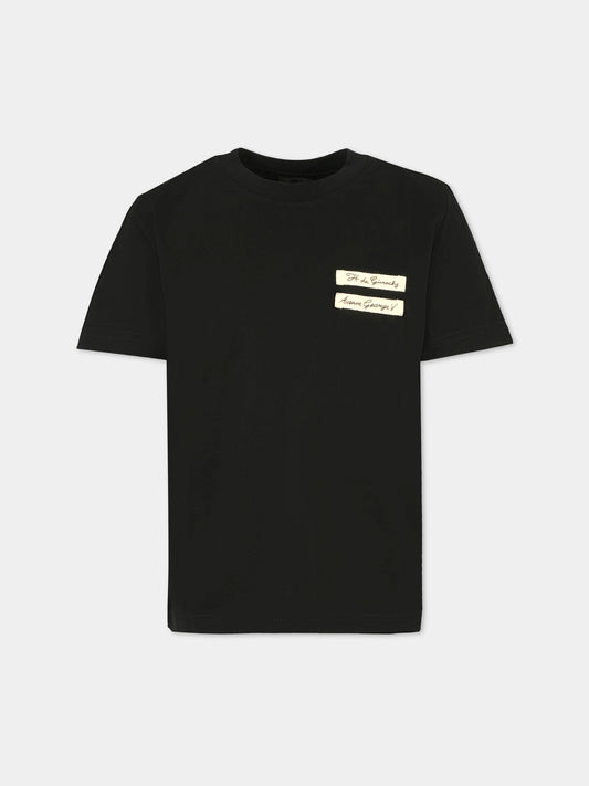 T-shirt nera per bambini con logo,Givenchy Kids,H30959 09B